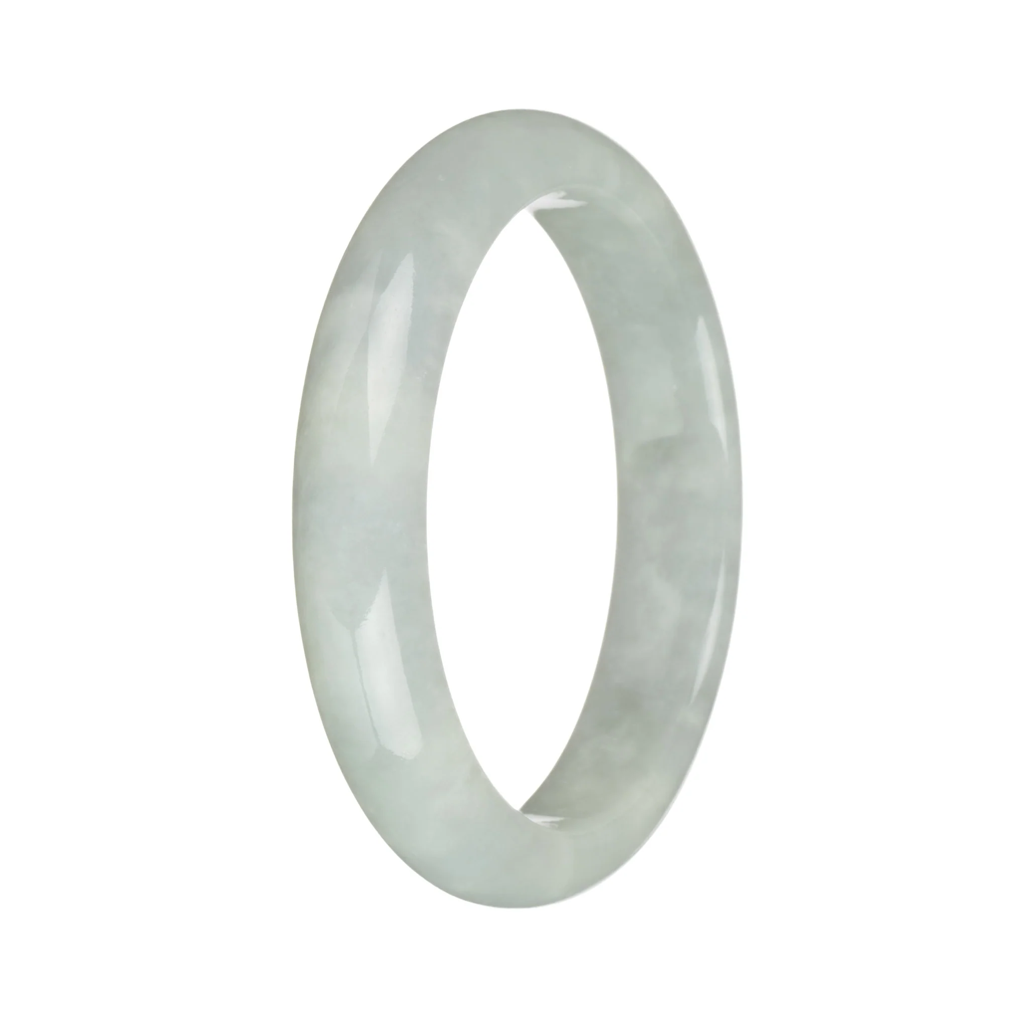 57.8mm Light Grey Jade Bangle Bracelet - Image 3