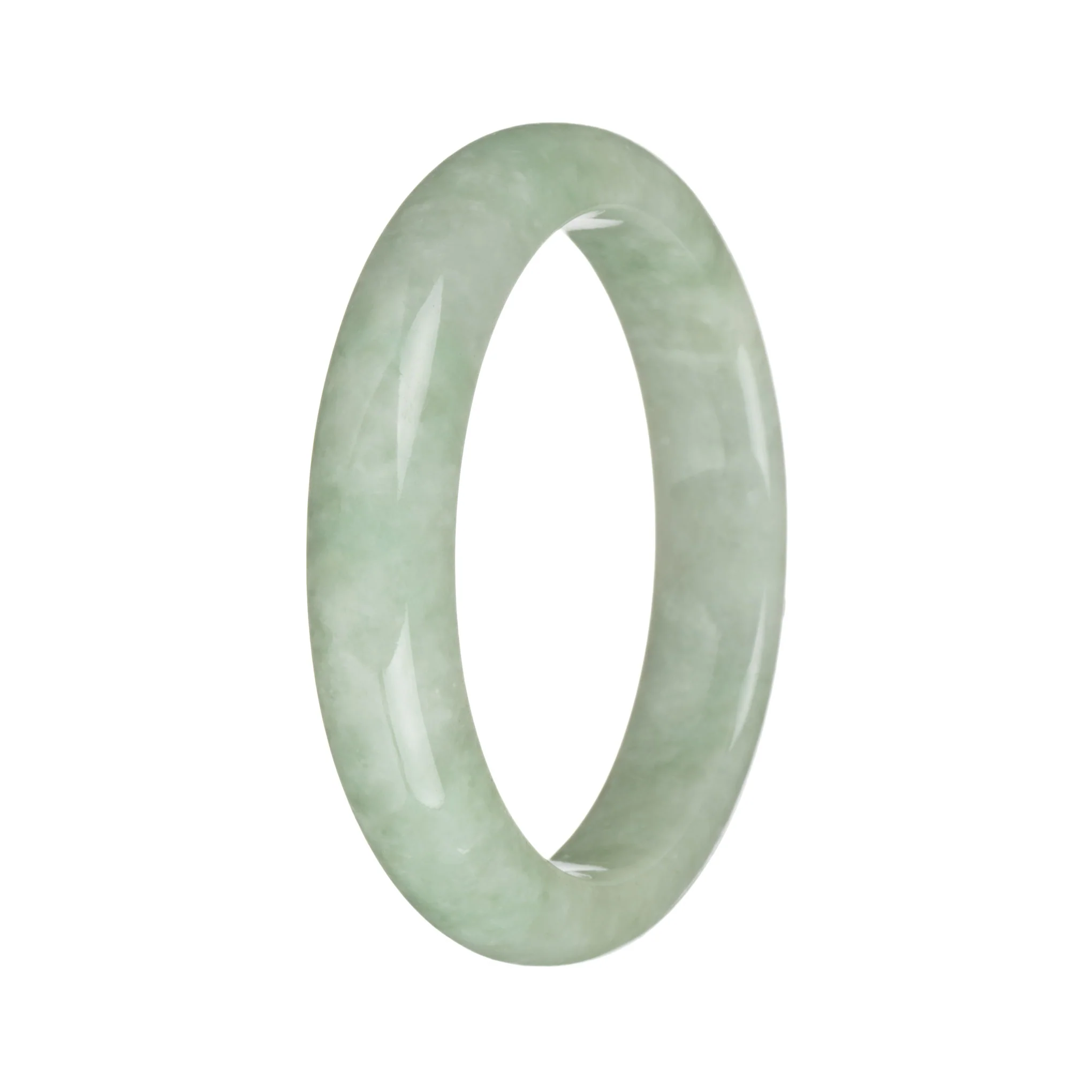 56.5mm Light Green Jade Bangle Bracelet - Image 2