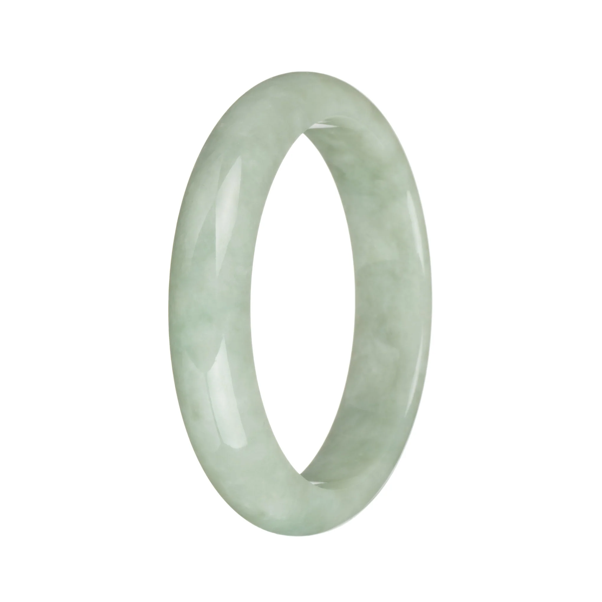57.3mm Light Green Jade Bangle Bracelet - Image 2