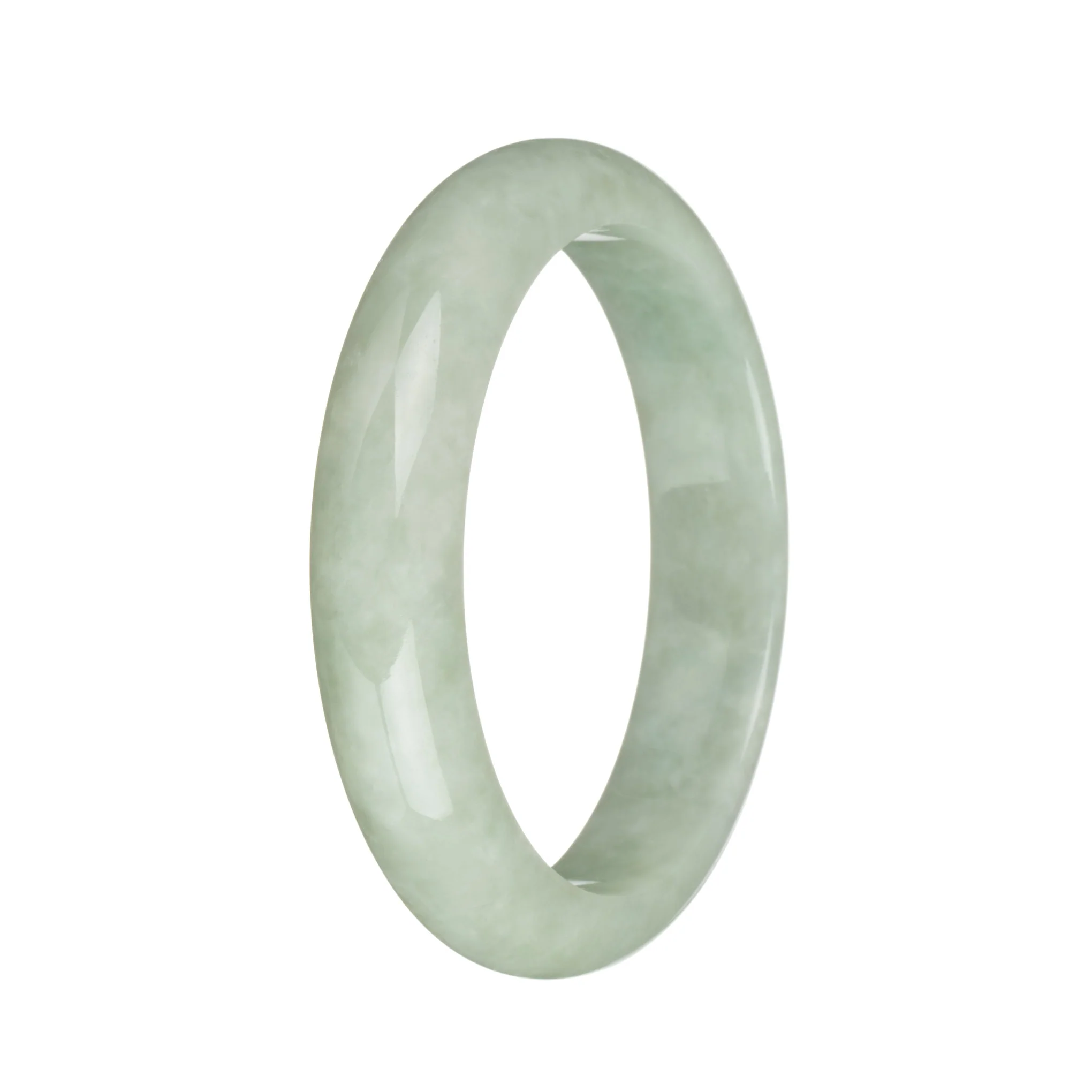 57.3mm Light Green Jade Bangle Bracelet - Image 3
