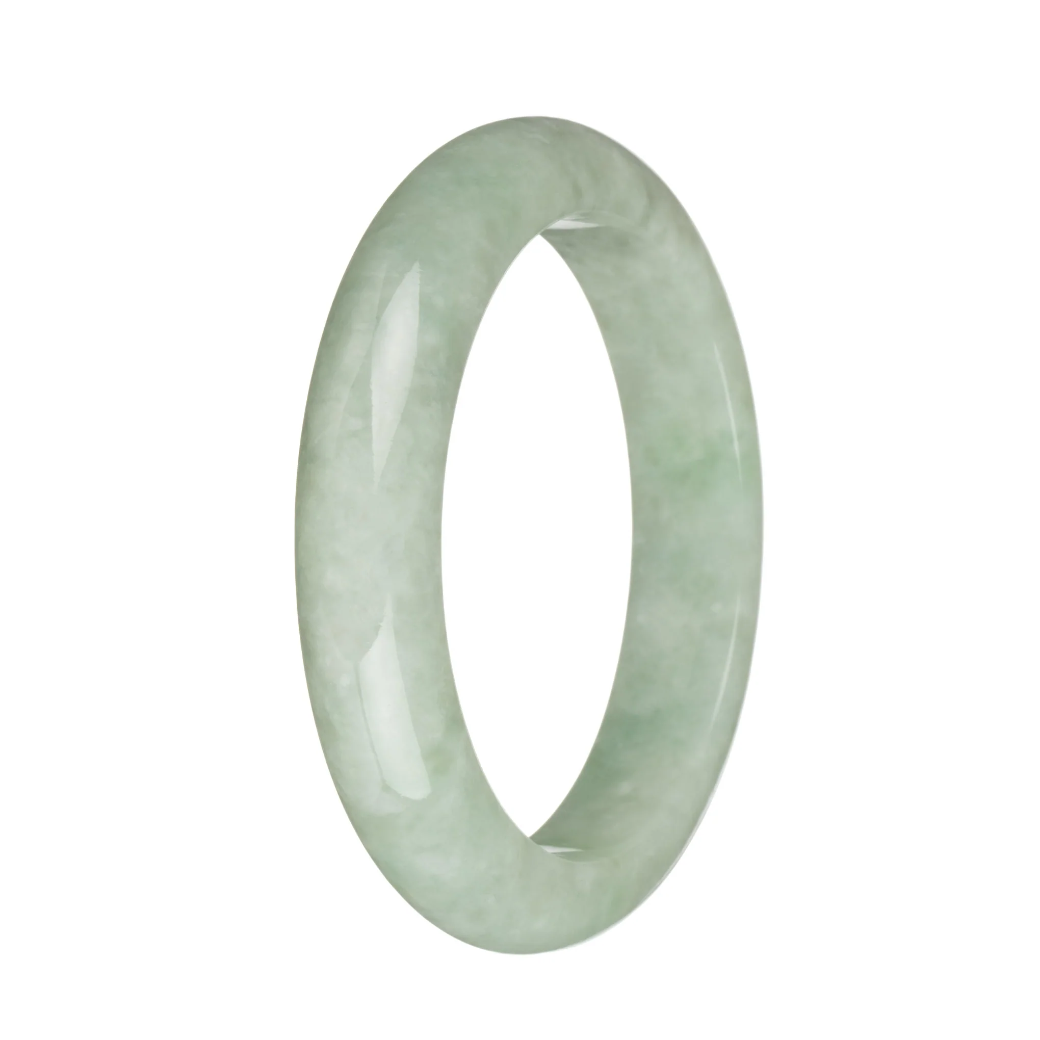 57.6mm Light Green Jade Bangle Bracelet - Image 2