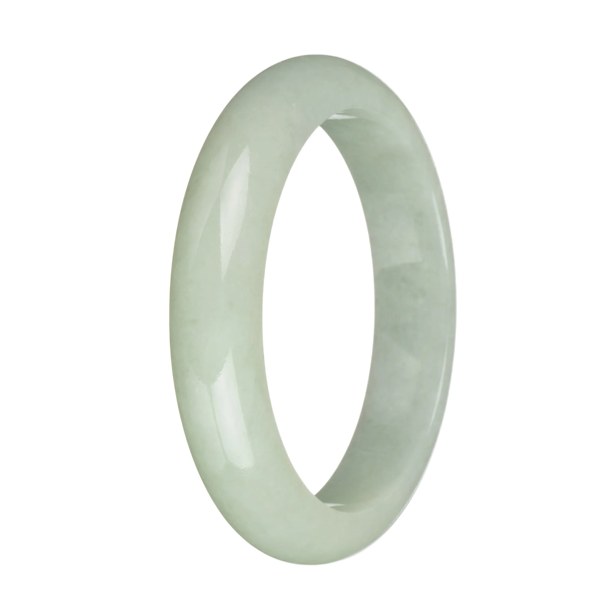 62.8mm Light Green Jade Bangle Bracelet - Image 2