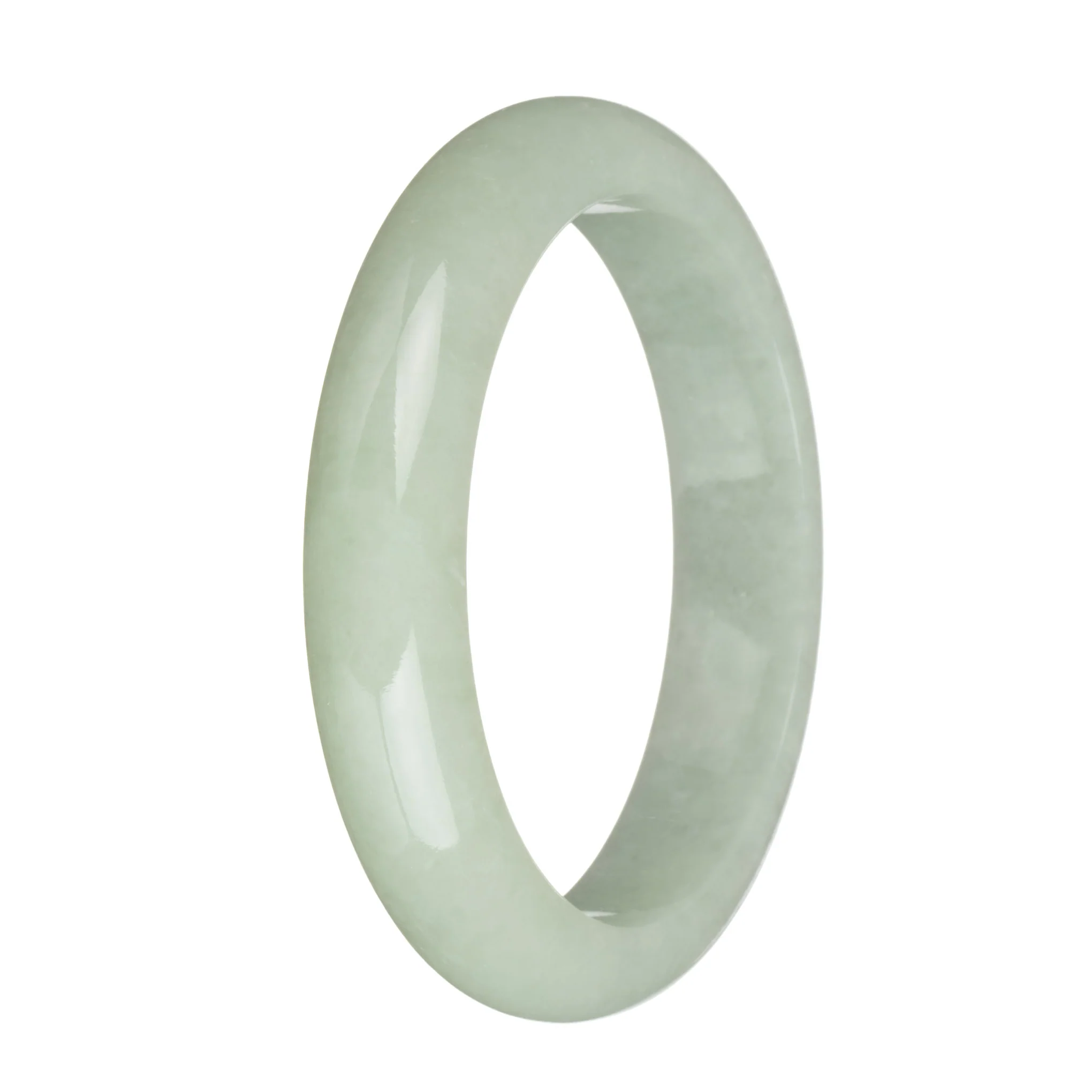 62.8mm Light Green Jade Bangle Bracelet - Image 3