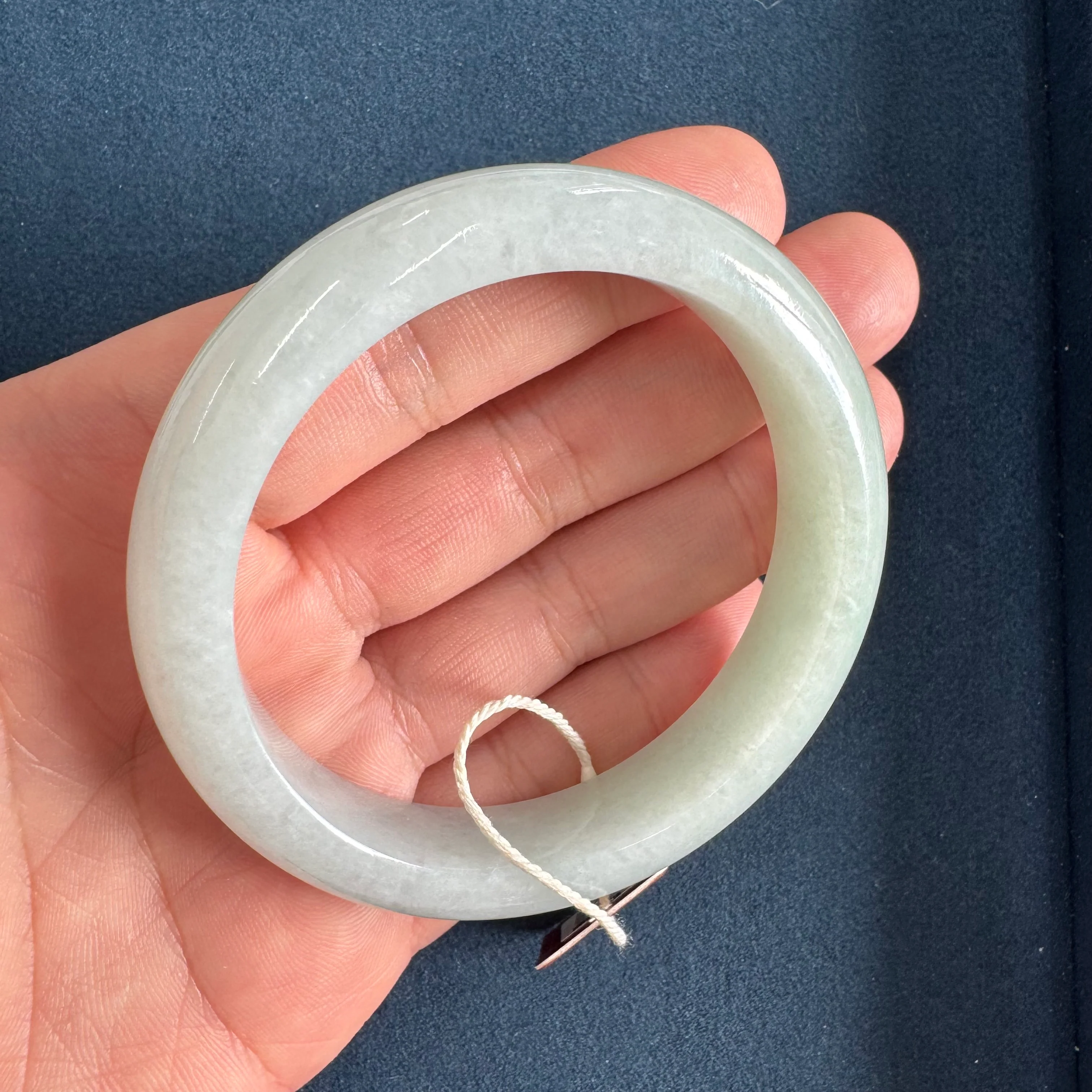 62.8mm Light Green Jade Bangle Bracelet - Image 4