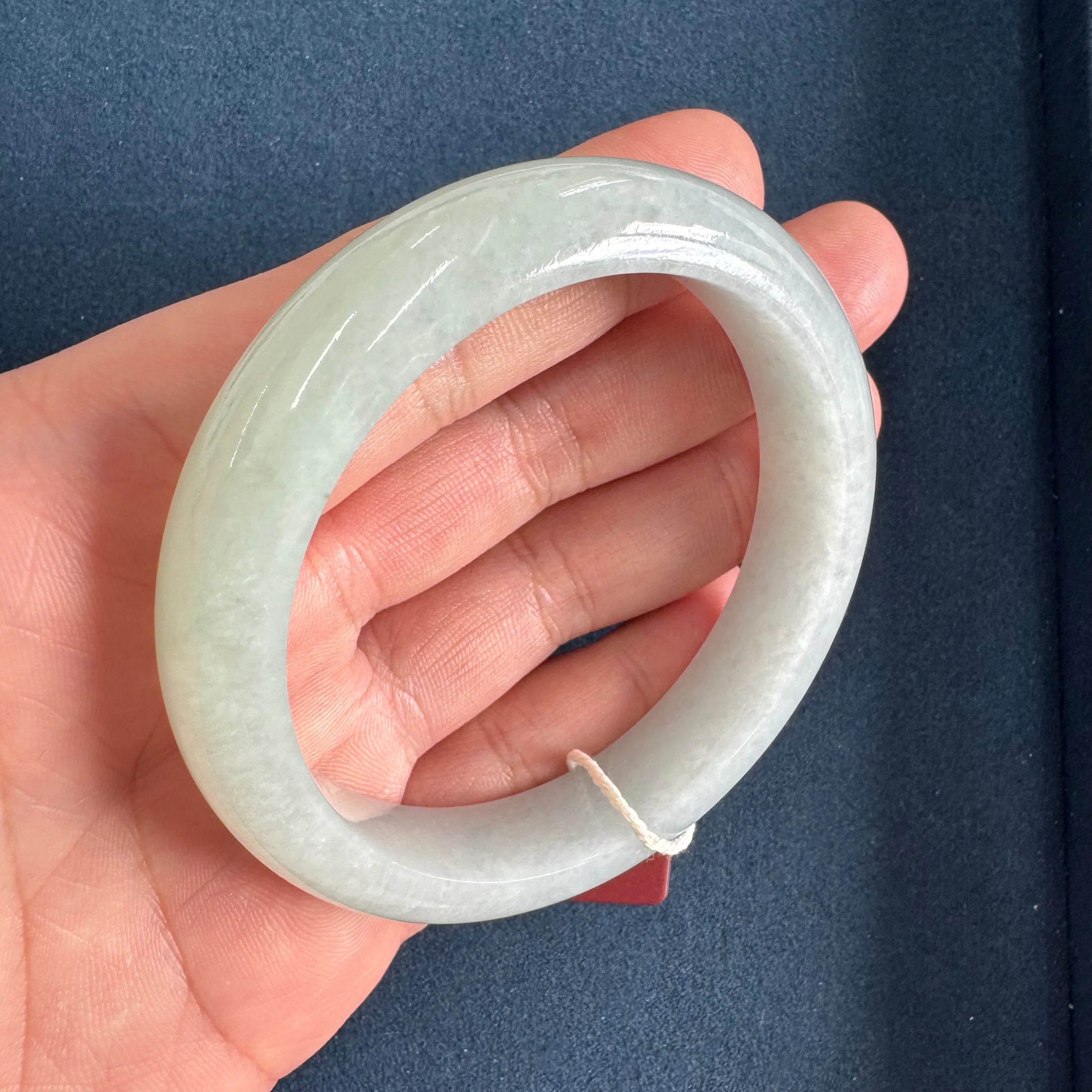 62.8mm Light Green Jade Bangle Bracelet - Image 6