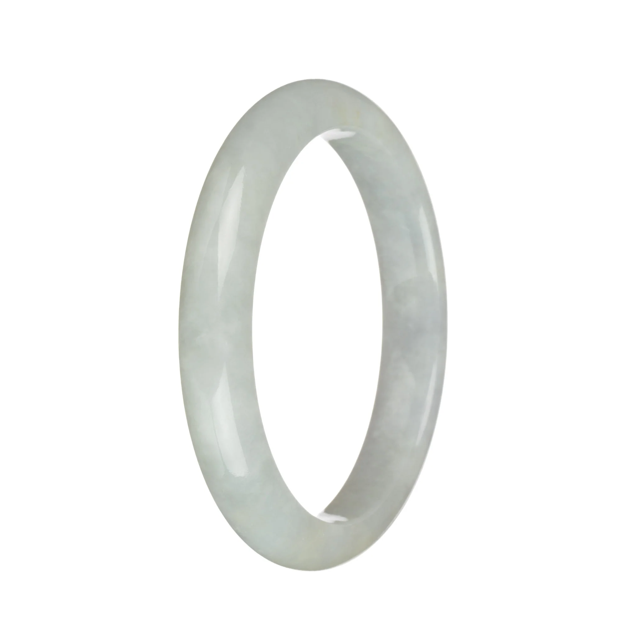 58.1mm Greyish White Jade Bangle Bracelet - Image 2