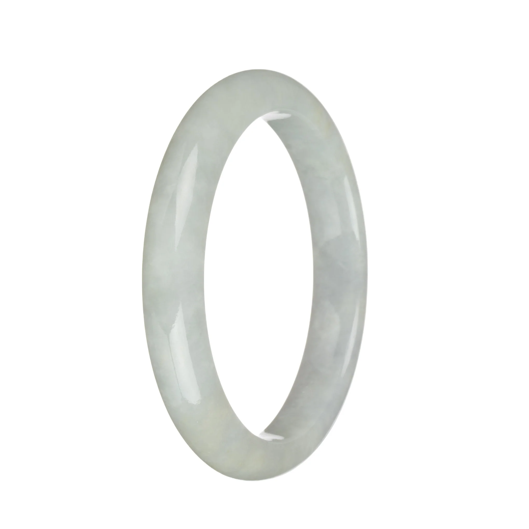 58.1mm Greyish White Jade Bangle Bracelet - Image 3