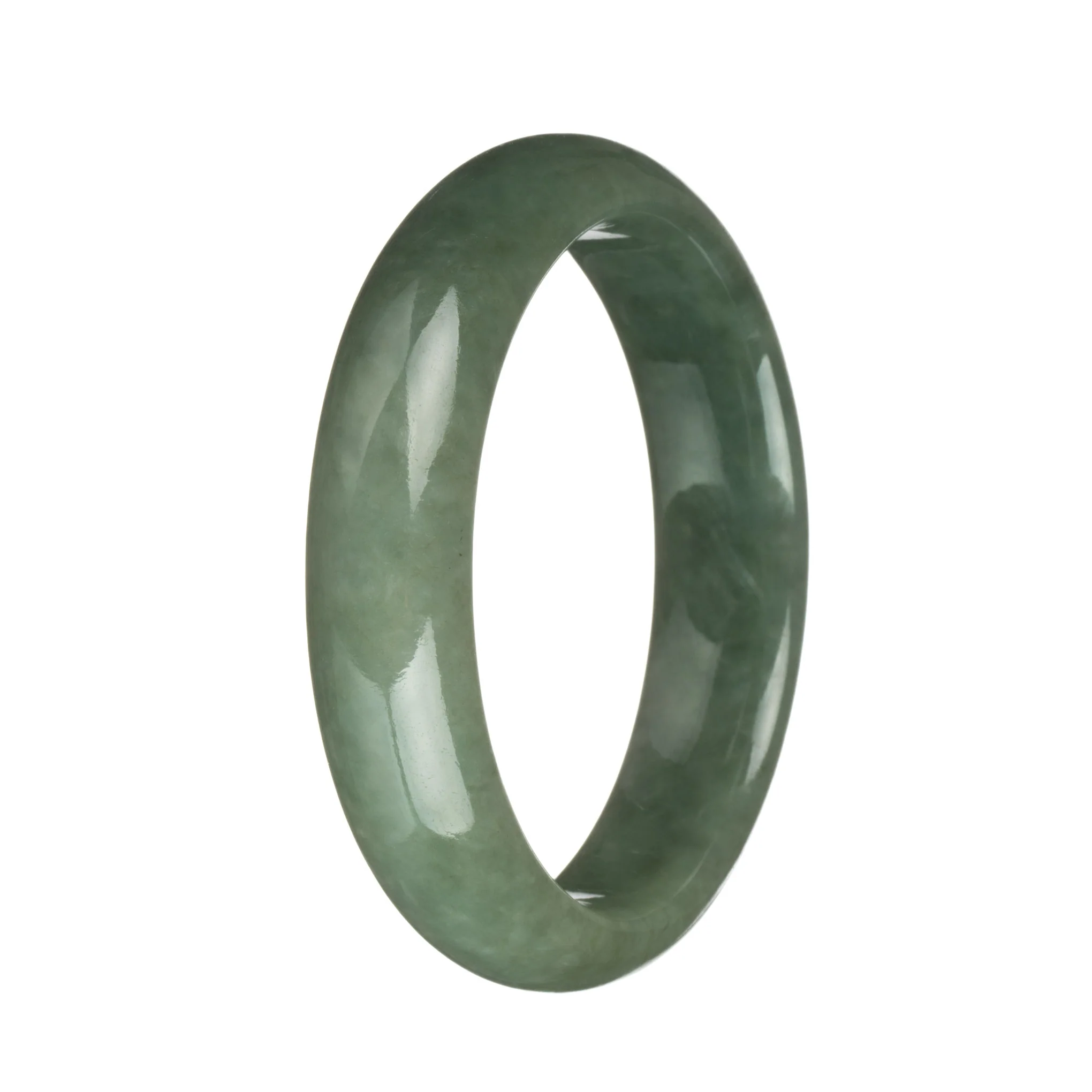 58.5mm Green Jade Bangle Bracelet - Image 2