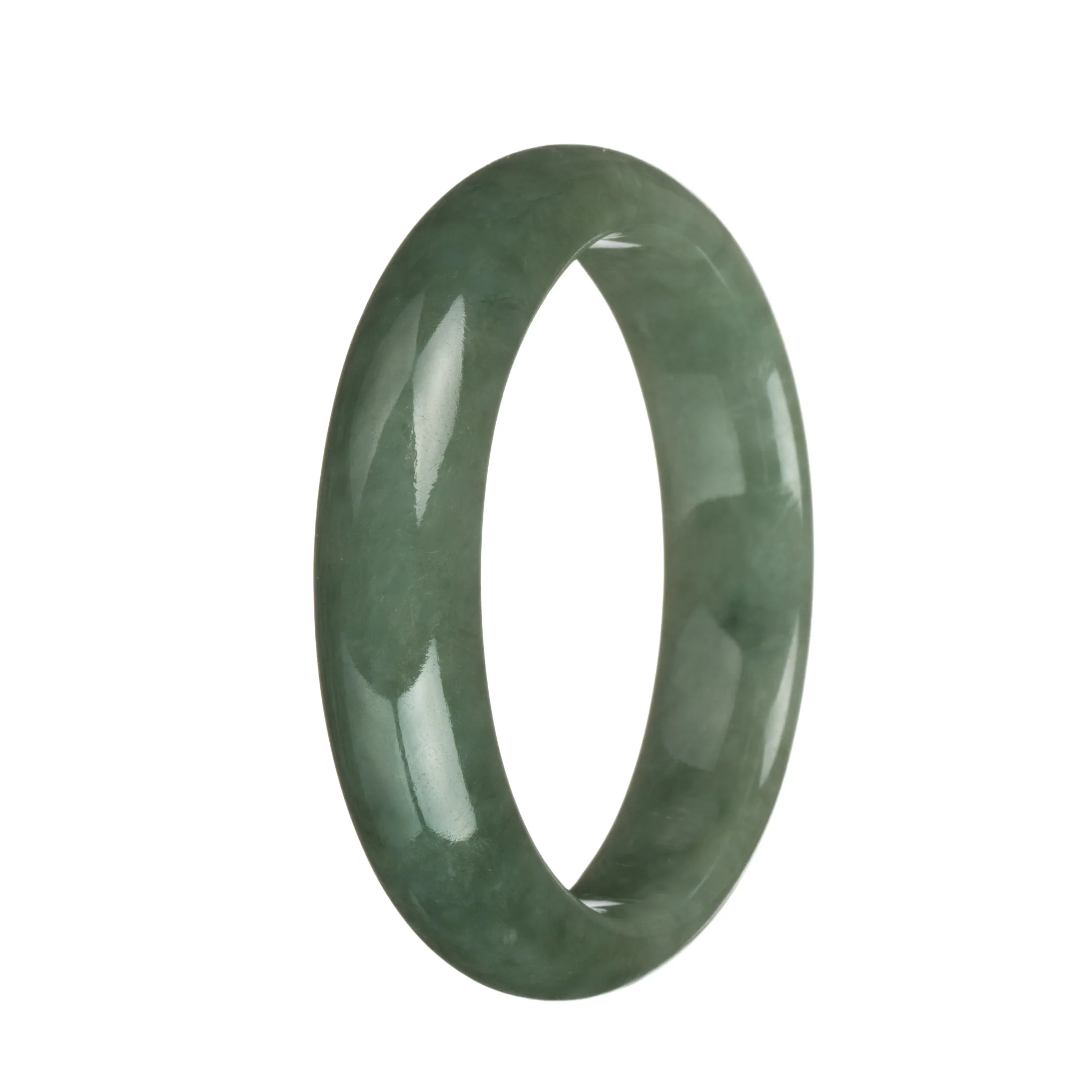 58.5mm Green Jade Bangle Bracelet - Image 3