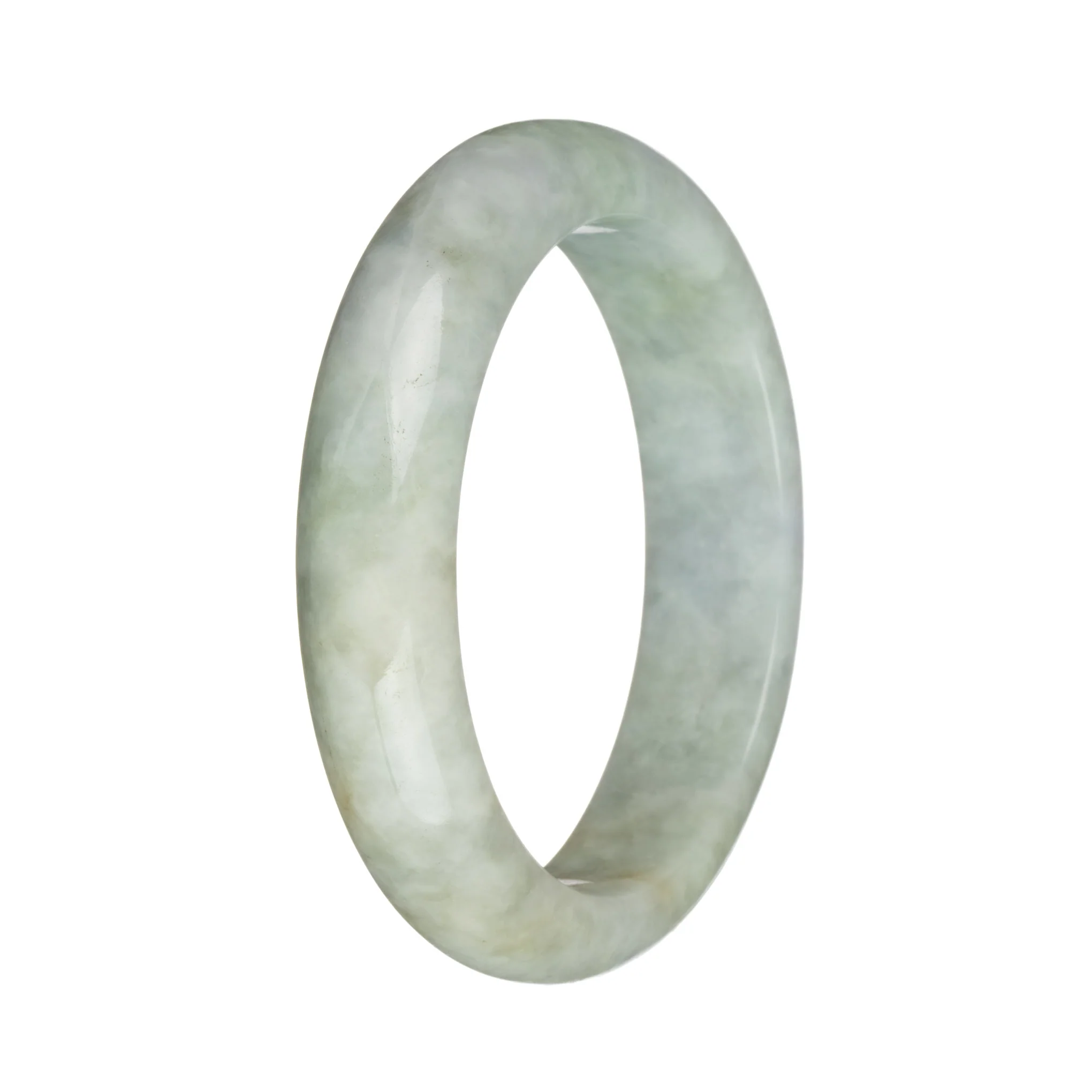 57.7mm Greyish Green with Brown Spots Jade Bangle Bracelet - Image 3
