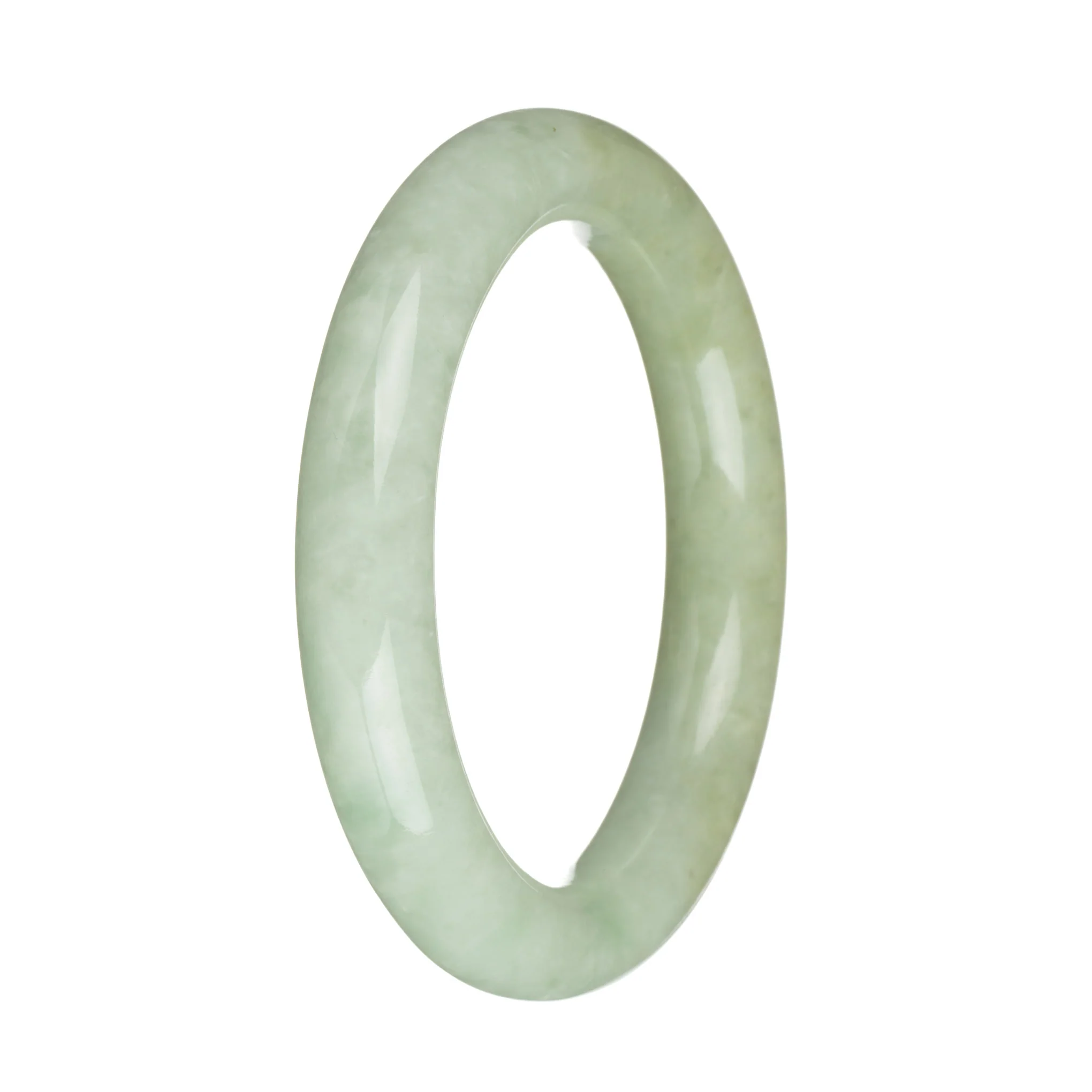 56.2mm Light Green Jade Bangle Bracelet - Image 2