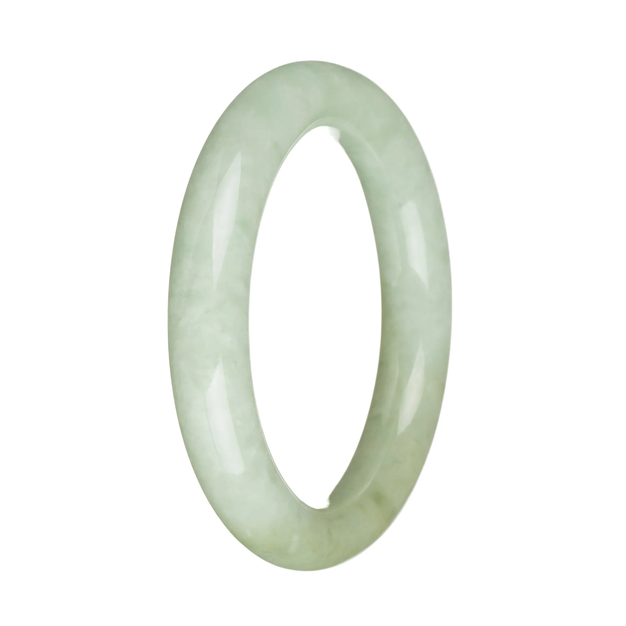 56.2mm Light Green Jade Bangle Bracelet - Image 3
