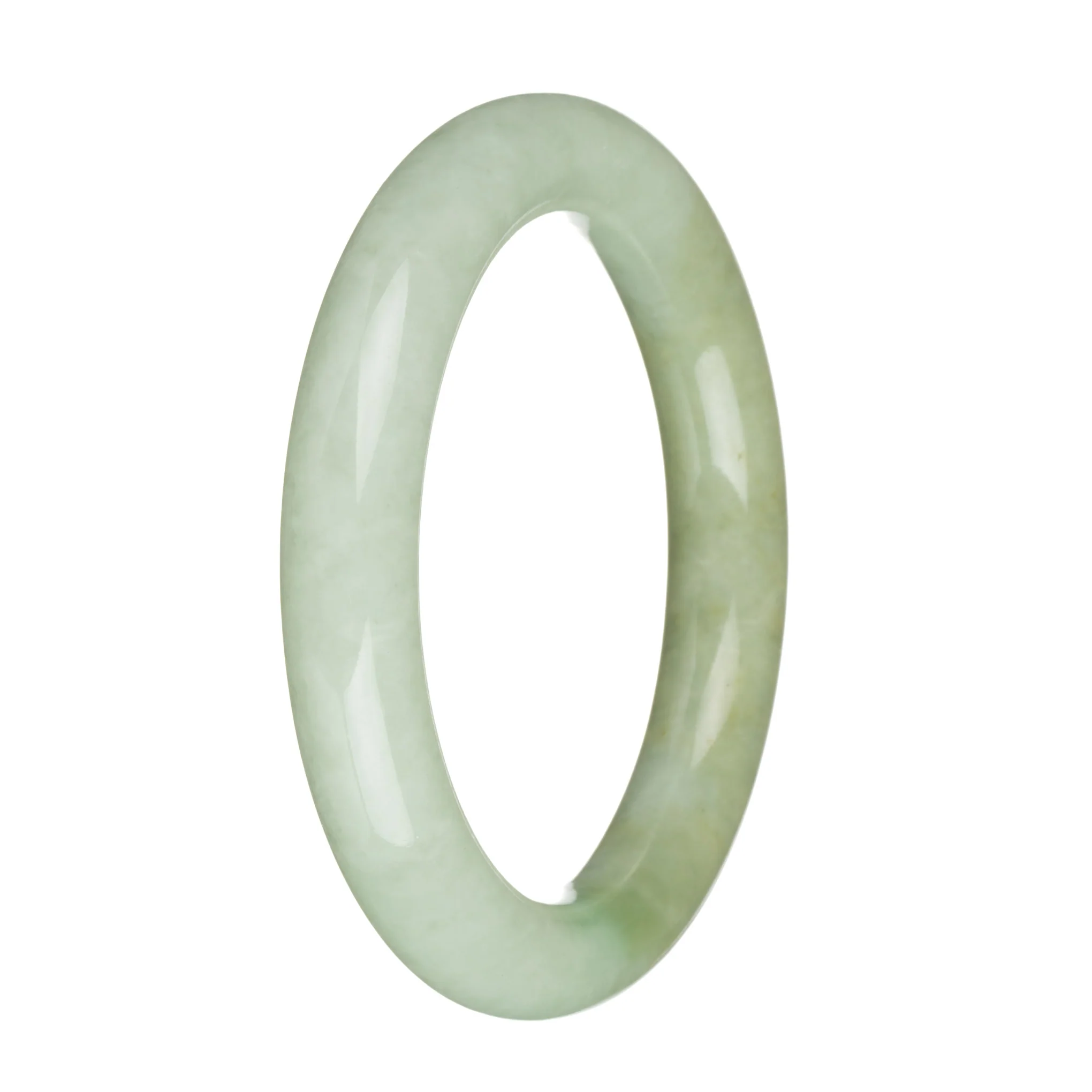 58.8mm Light Green and Olive Green Jade Bangle Bracelet - Image 2