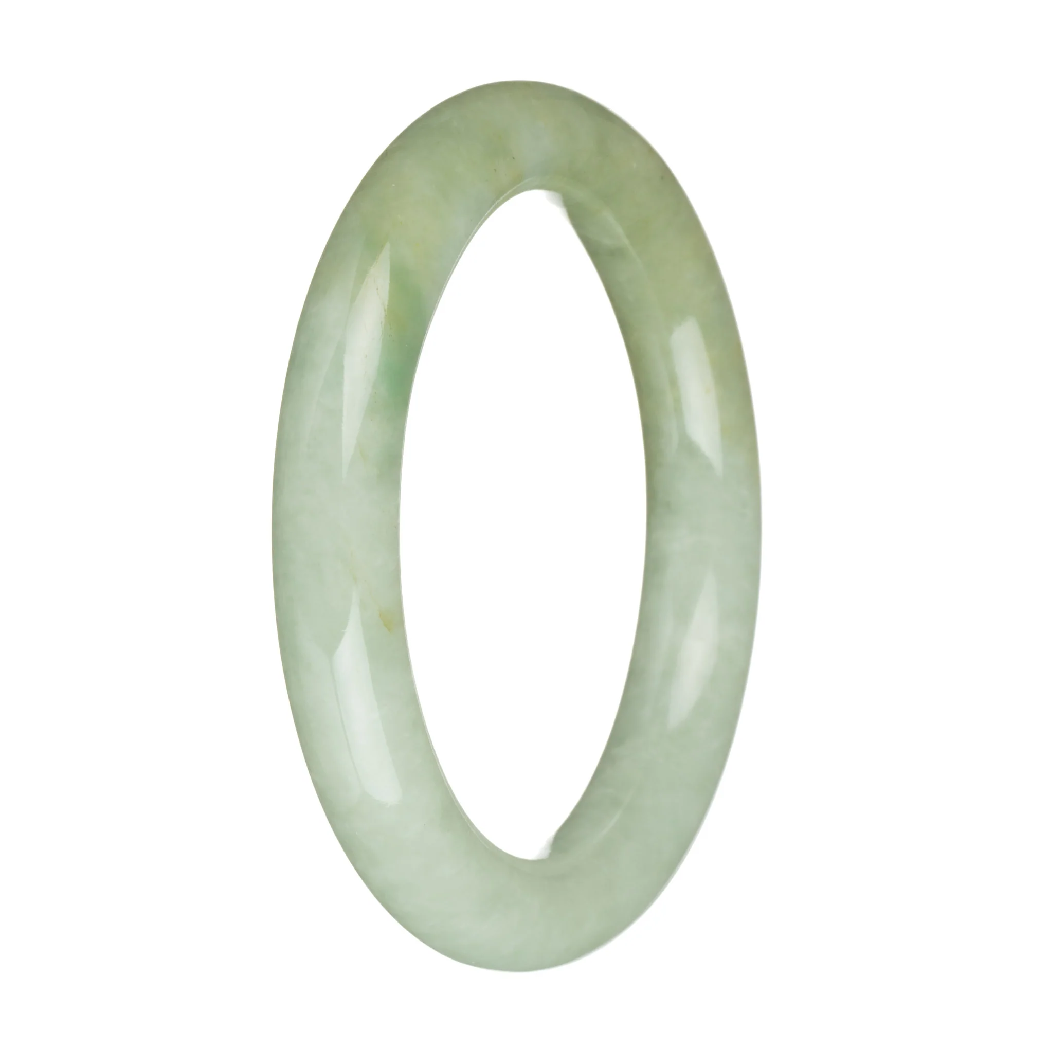 58.8mm Light Green and Olive Green Jade Bangle Bracelet - Image 3