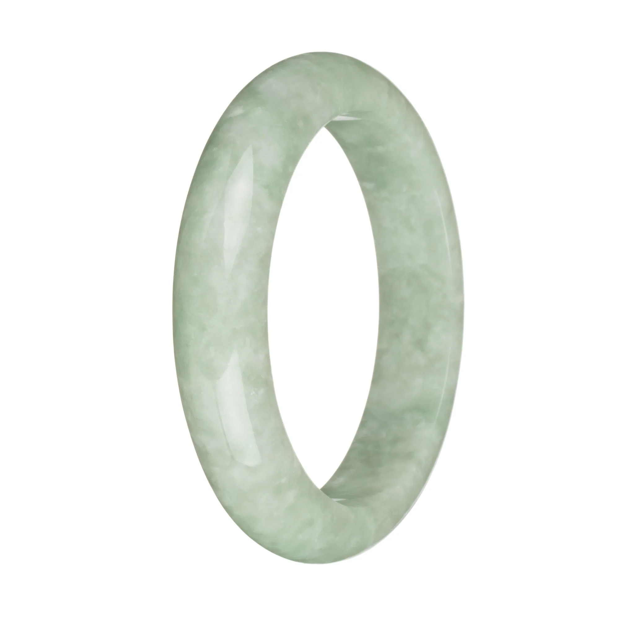 58.3mm Light Green Jade Bangle Bracelet - Image 3