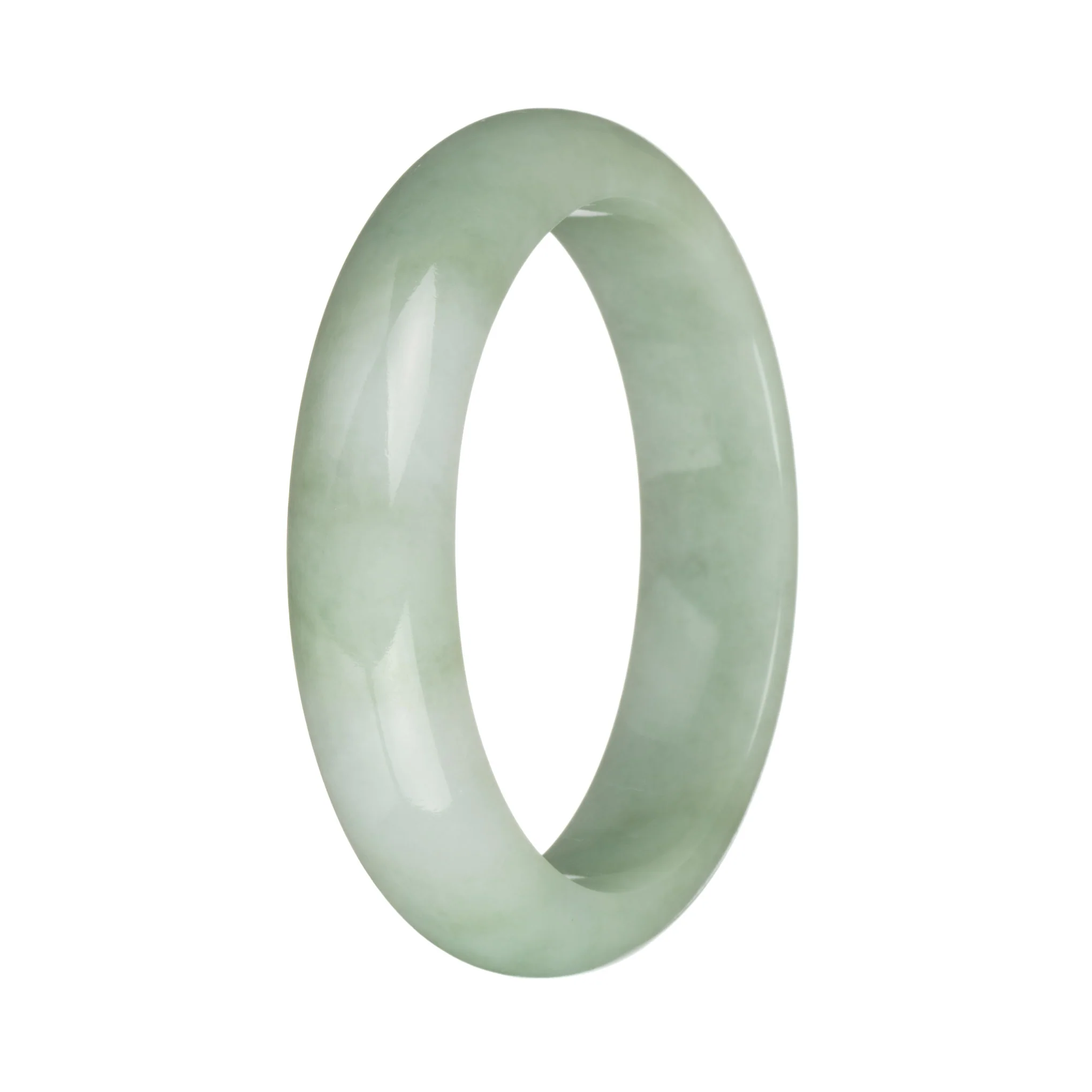 58.9mm Light Green Jade Bangle Bracelet - Image 2