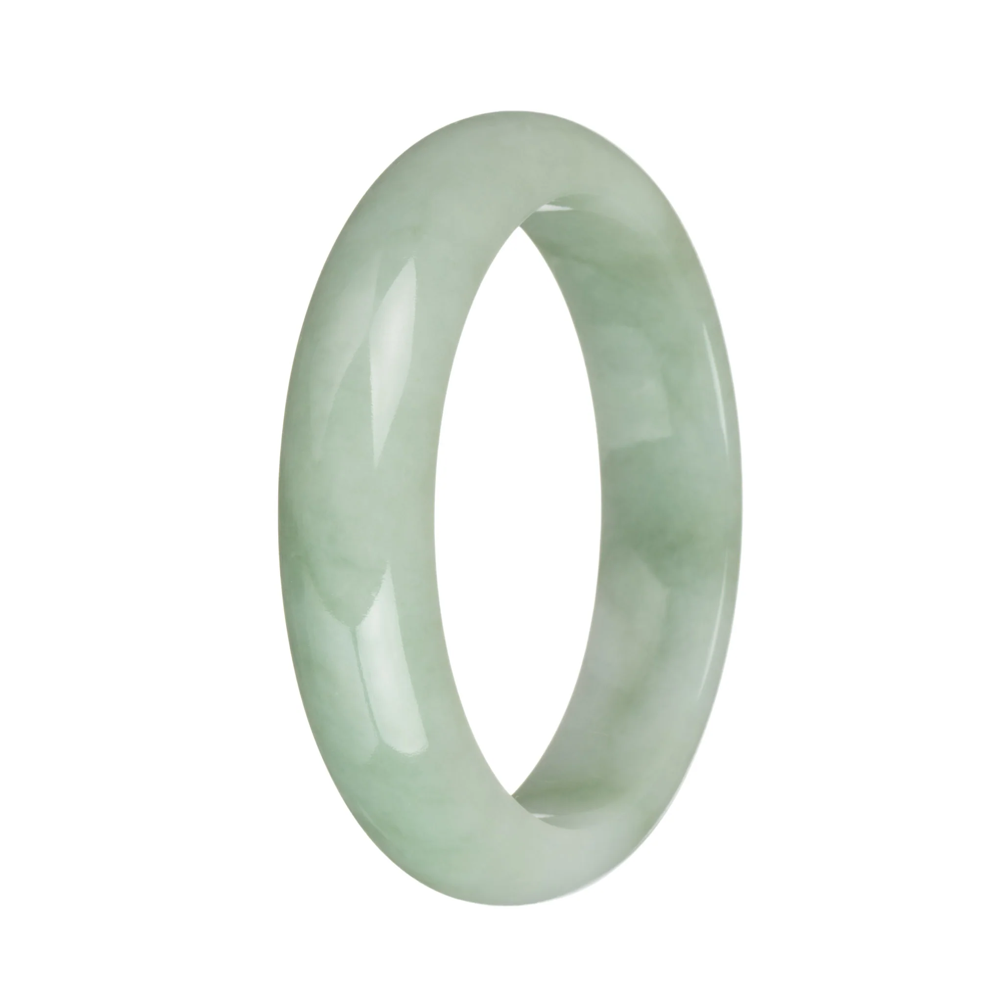 58.9mm Light Green Jade Bangle Bracelet - Image 3