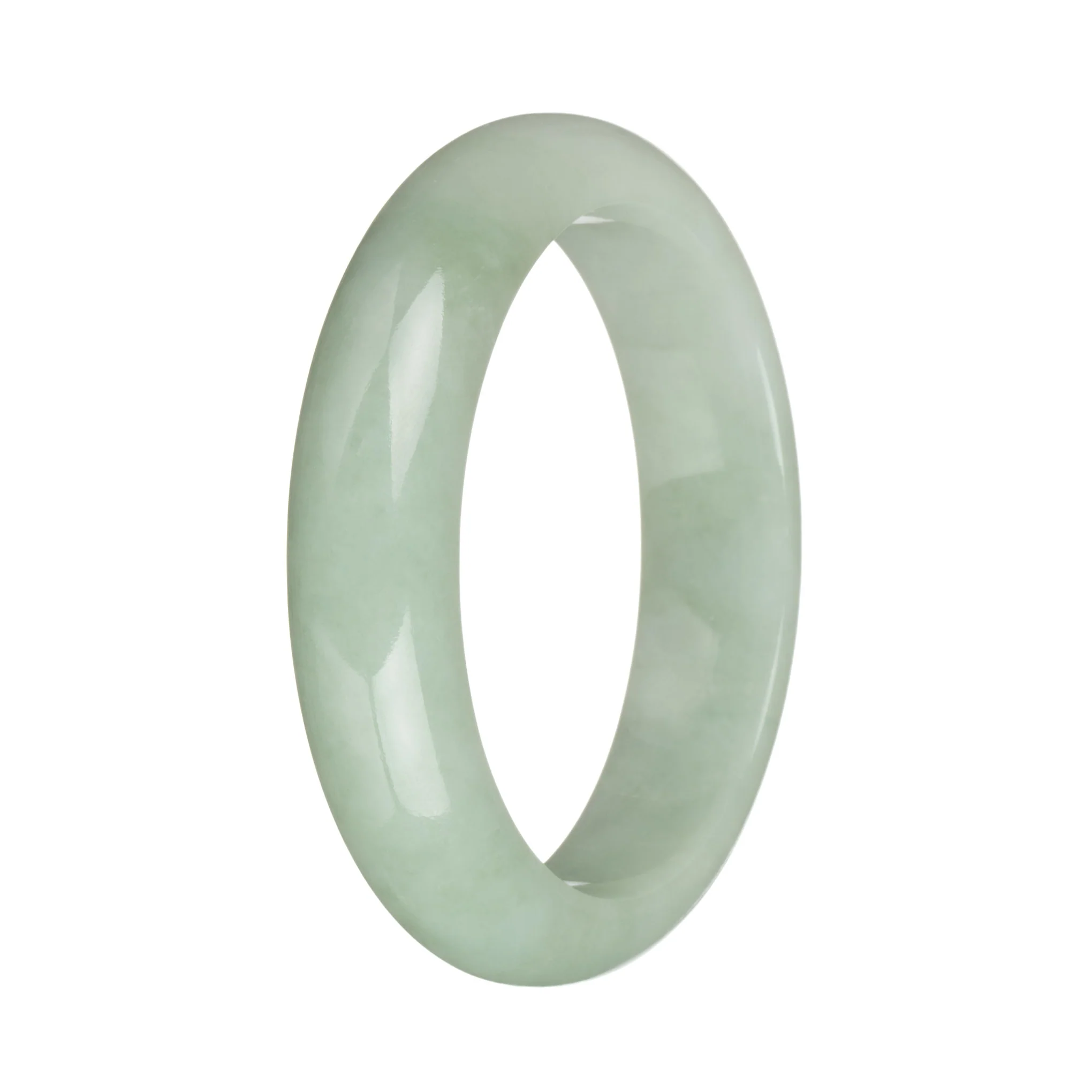 58.3mm Light Green Jade Bangle Bracelet - Image 3
