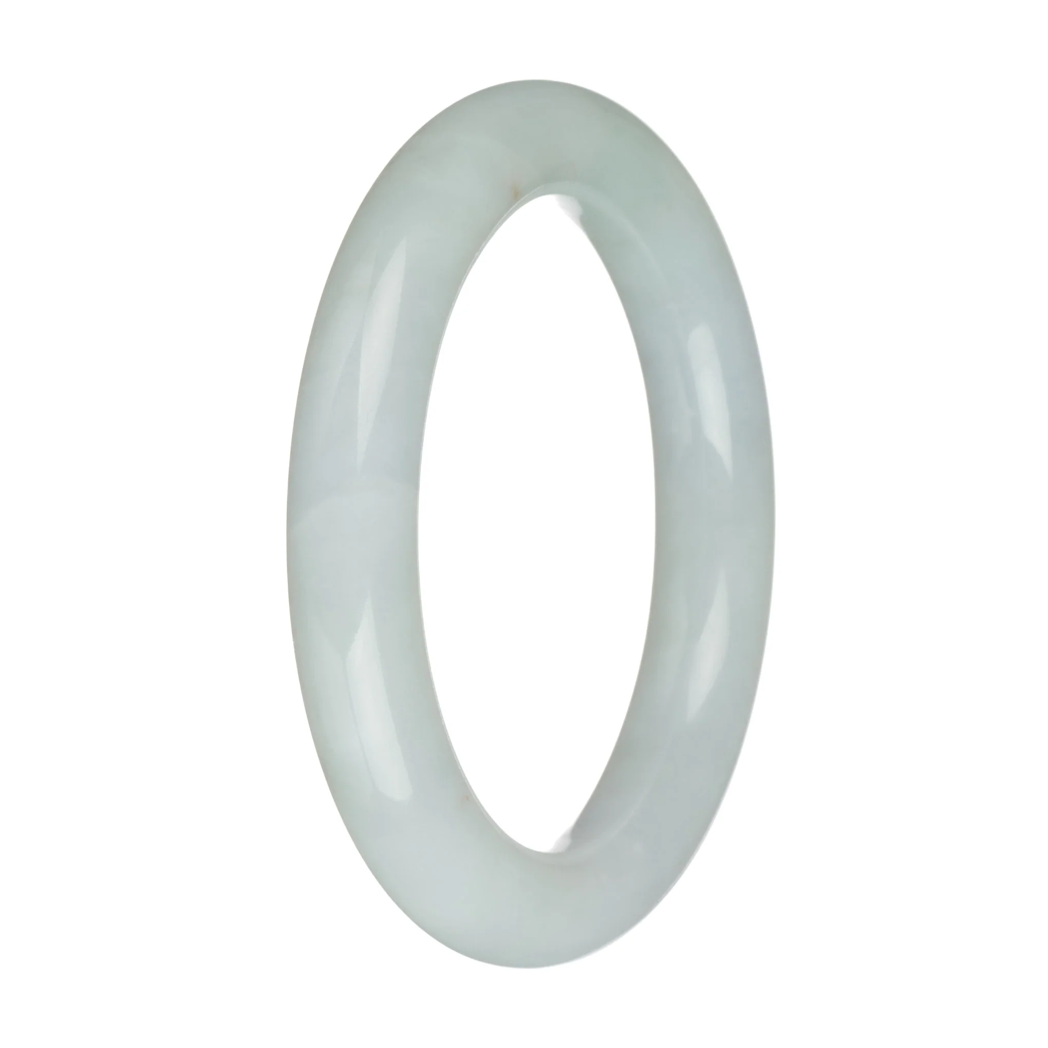 57.4mm White Jade Bangle Bracelet - Image 2