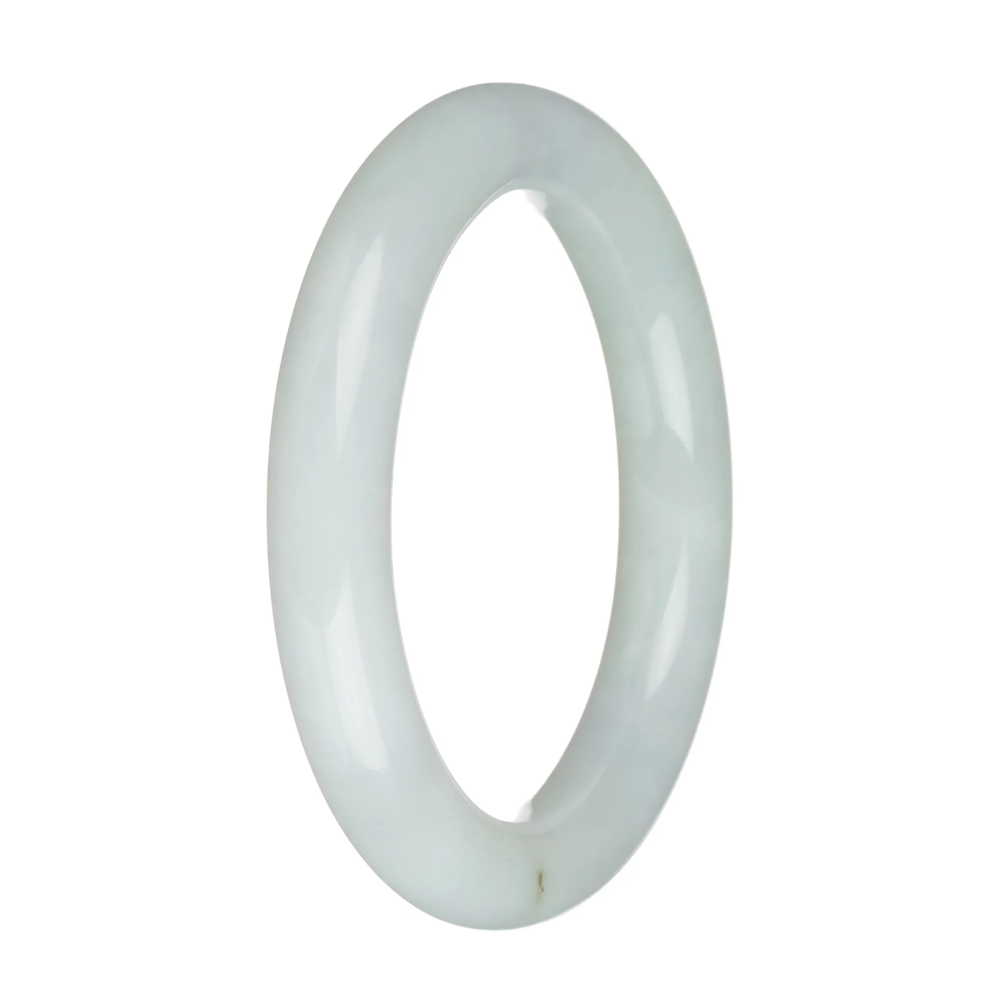 57.4mm White Jade Bangle Bracelet - Image 3