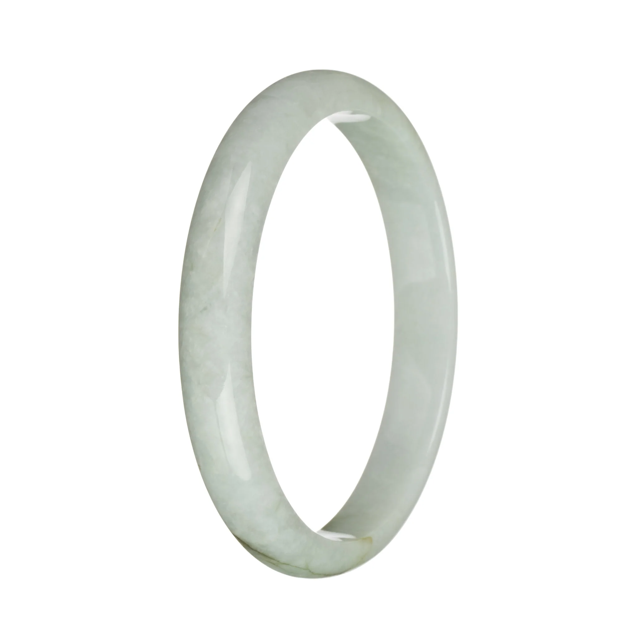 78.2mm Light Grey with Brown Patch Jade Bangle Bracelet - Image 2