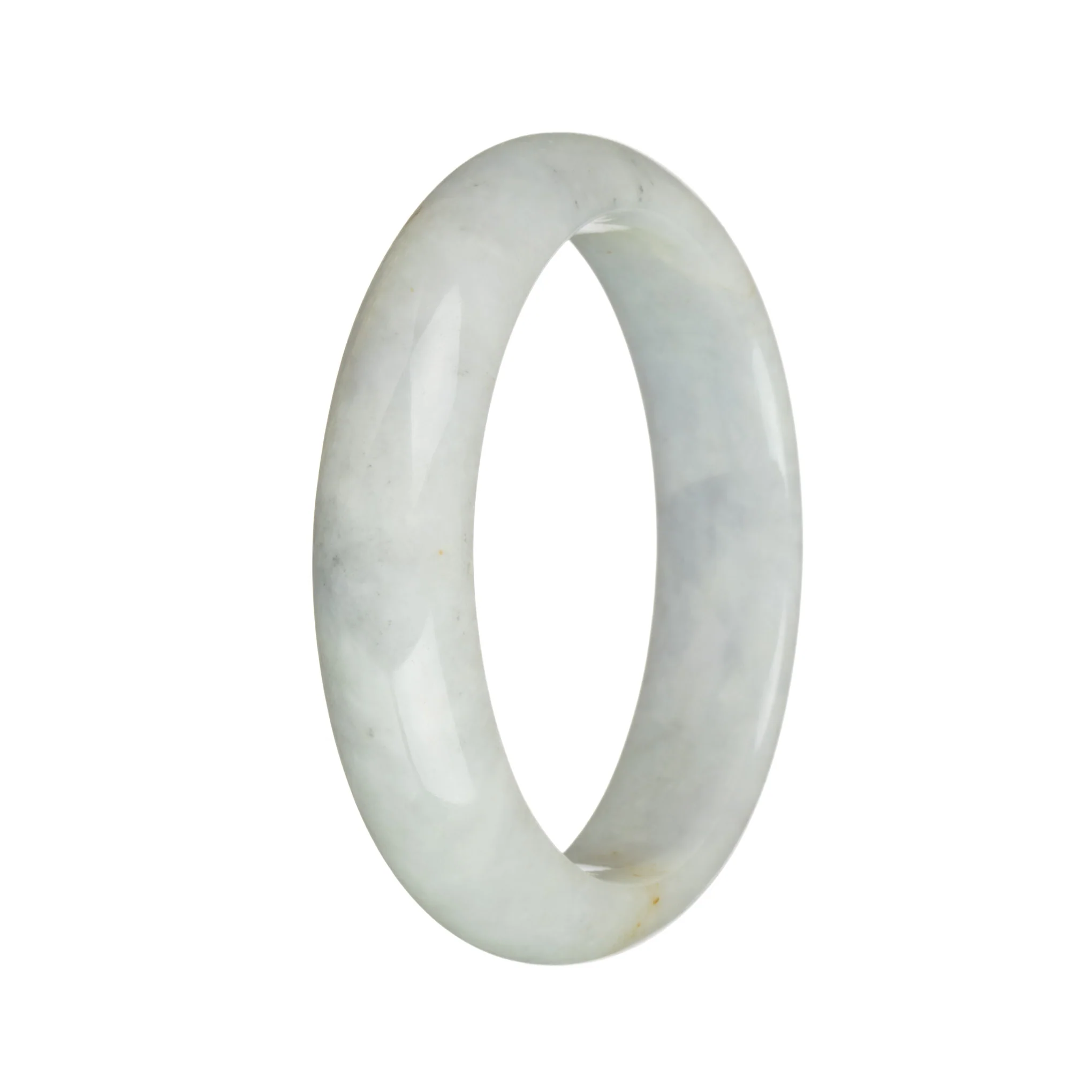 56mm Pale Grey with Brown Spots Jade Bangle Bracelet - Image 3