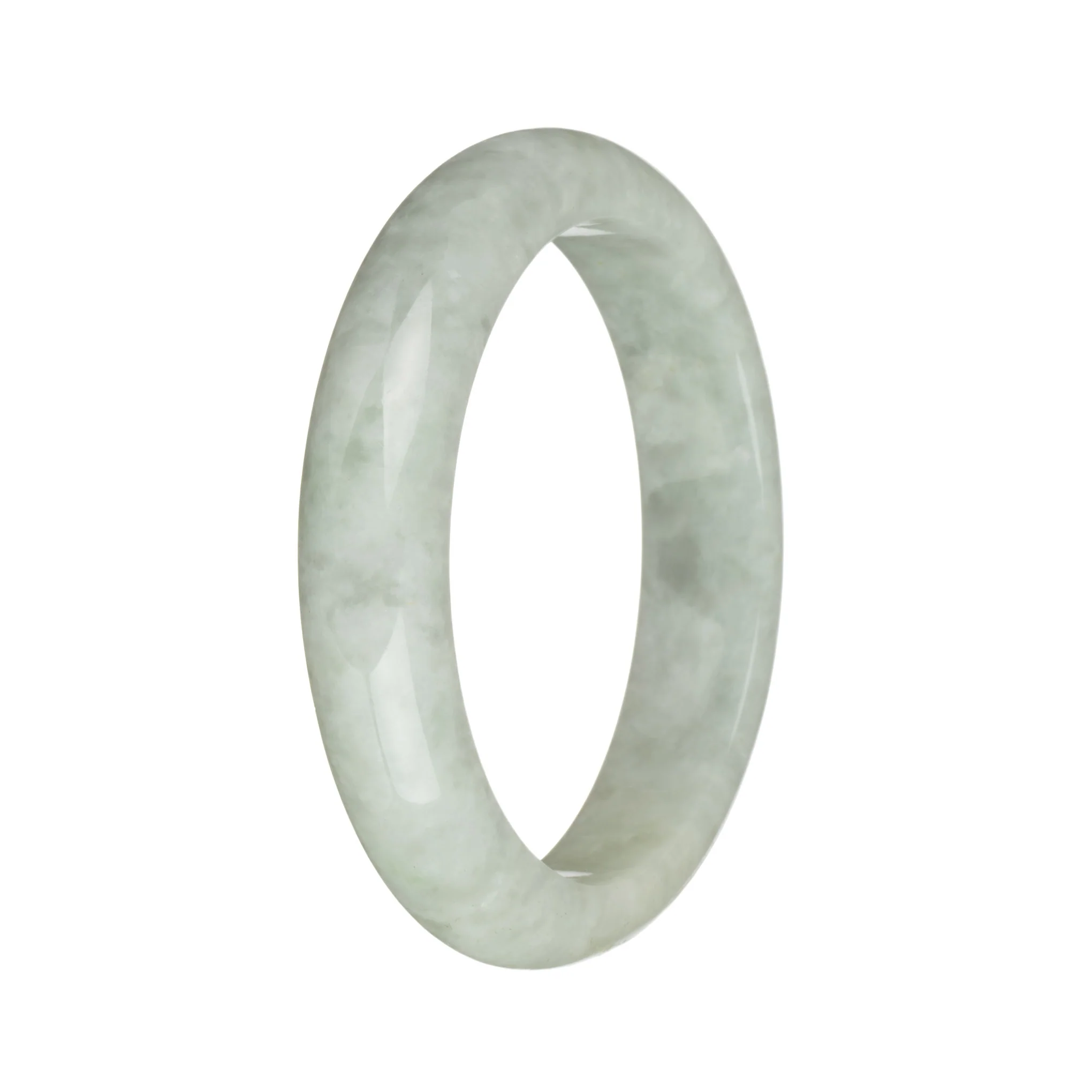 56.6mm Light Grey Jade Bangle Bracelet - Image 2