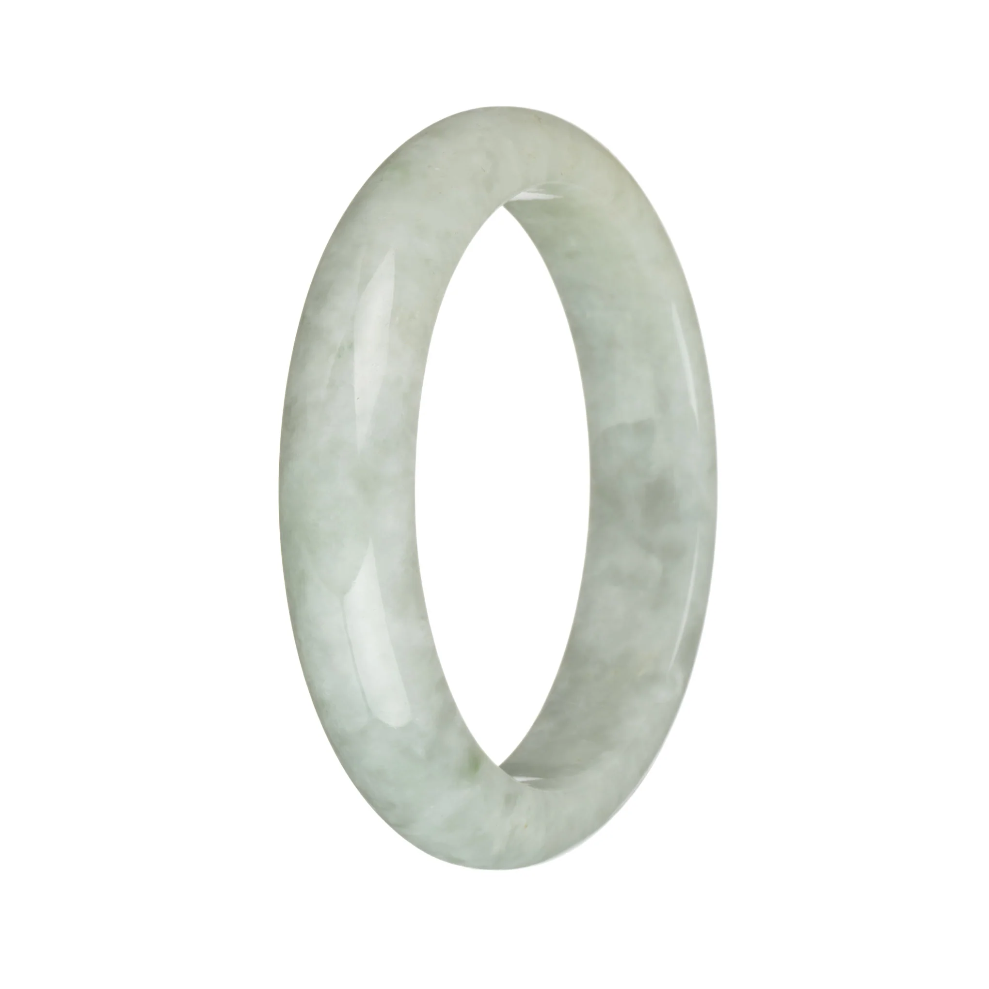 56.6mm Light Grey Jade Bangle Bracelet - Image 3