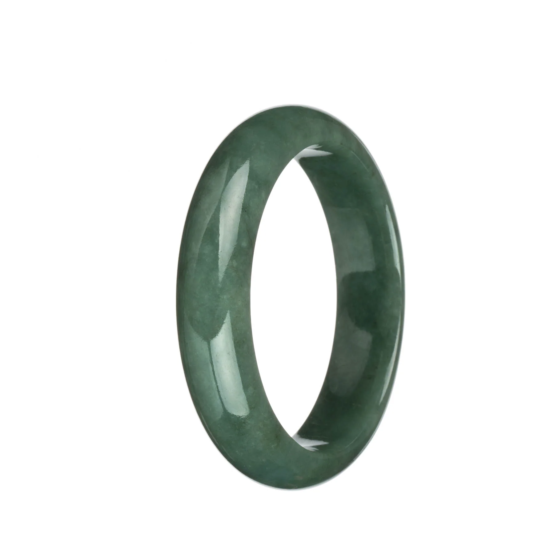 Authentic Grade A Green Jade Bracelet - 63mm Half Moon - Image 2