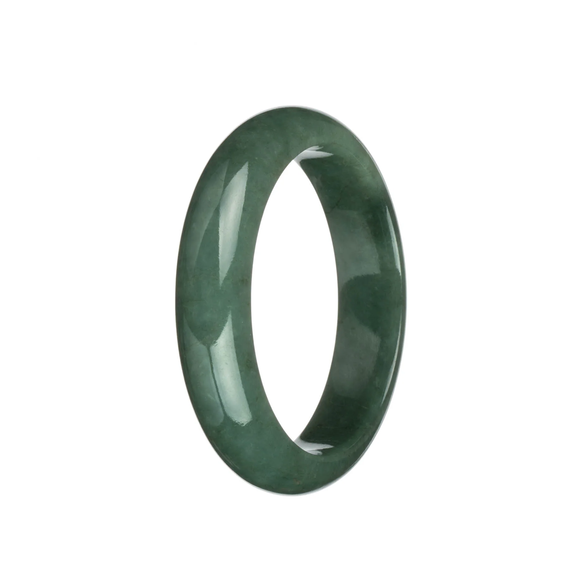 Authentic Grade A Green Jade Bracelet - 63mm Half Moon - Image 3