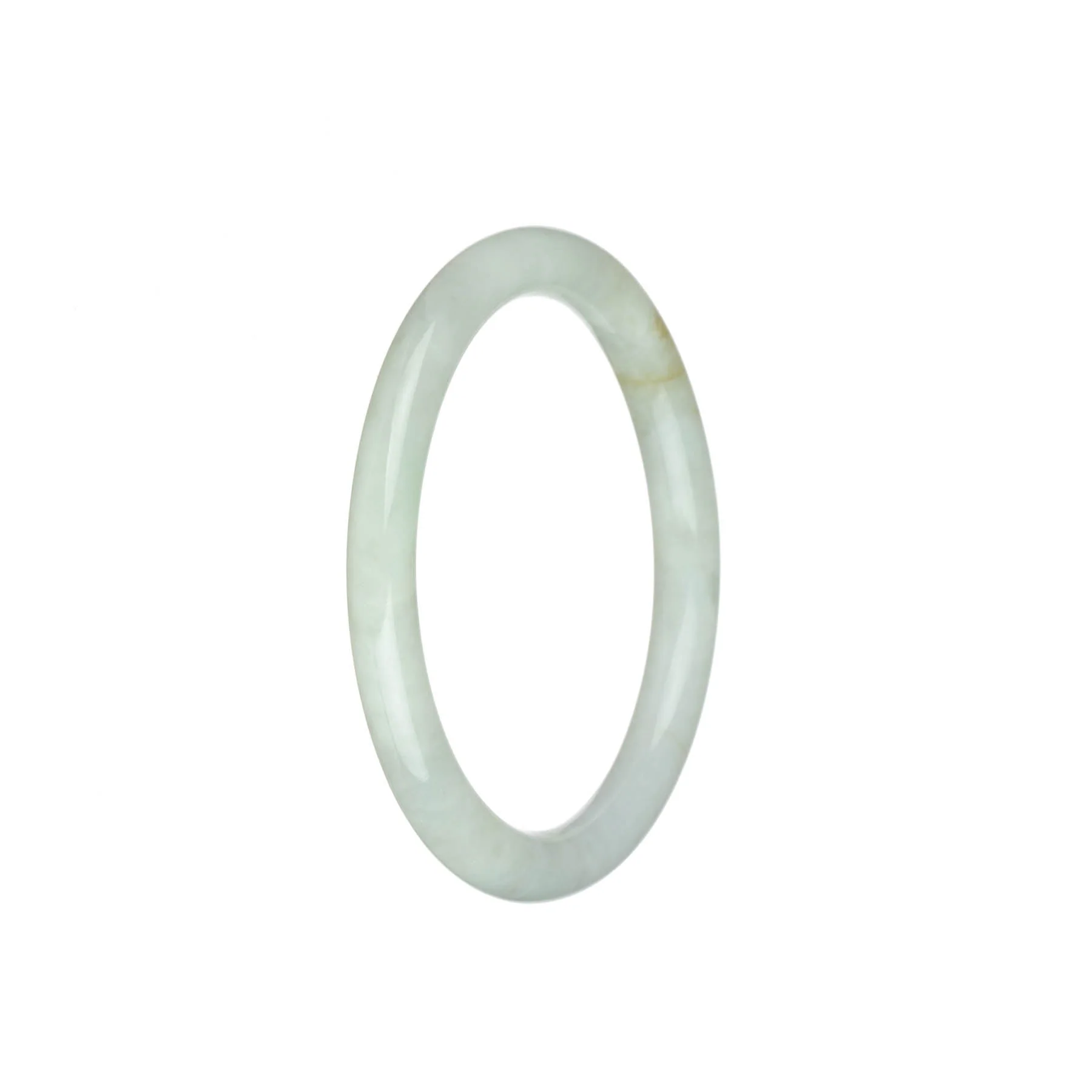 Authentic Grade A White Jadeite Jade Bracelet - 57mm Petite Round