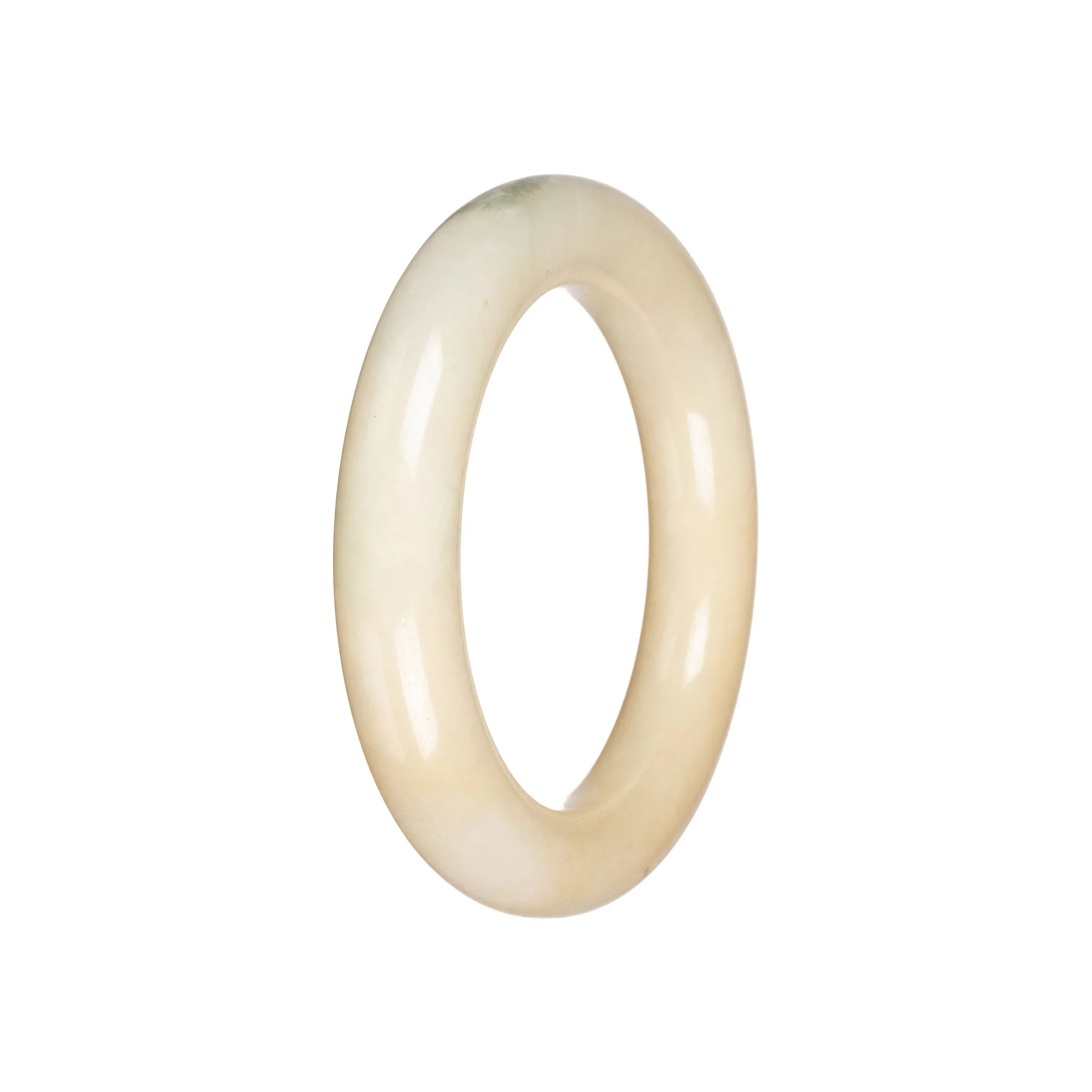 Authentic Ivory Jadeite Jade Bangle Bracelet - 51mm Round - Image 3