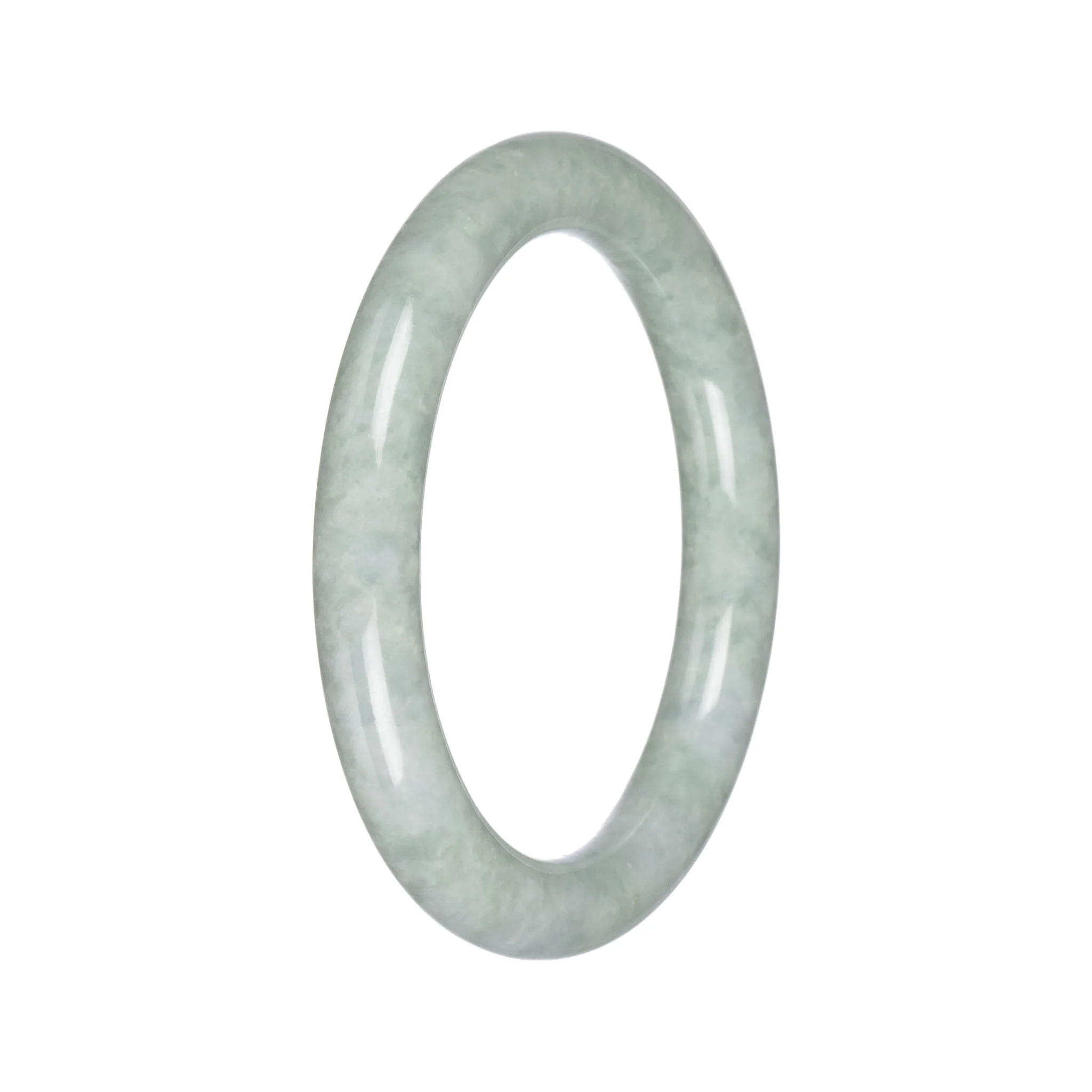 Authentic Light Green Burmese Jade Bangle - 60mm Round - Image 3