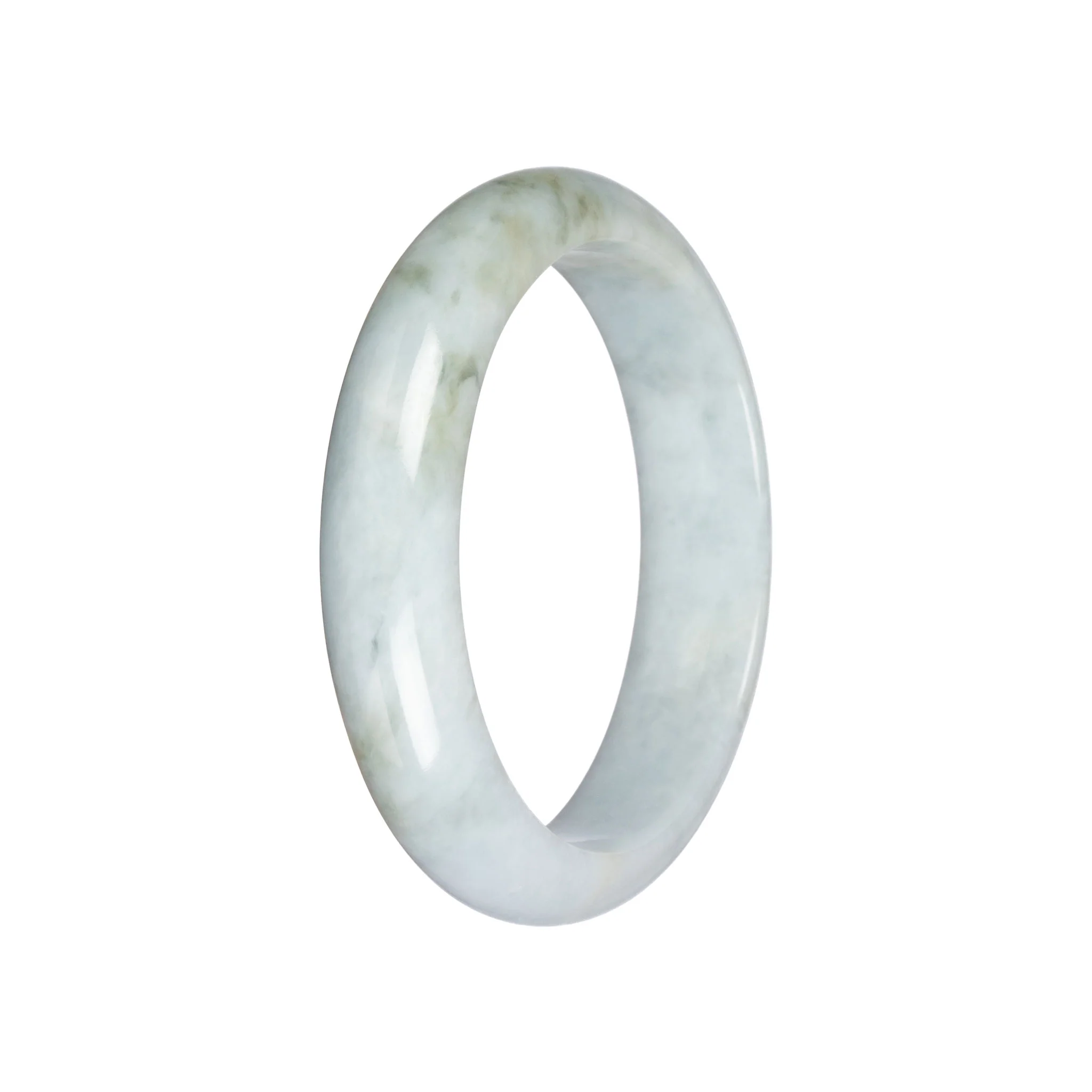 Authentic Pale Green Burmese Jade Bangle - 59mm Half Moon - Image 3
