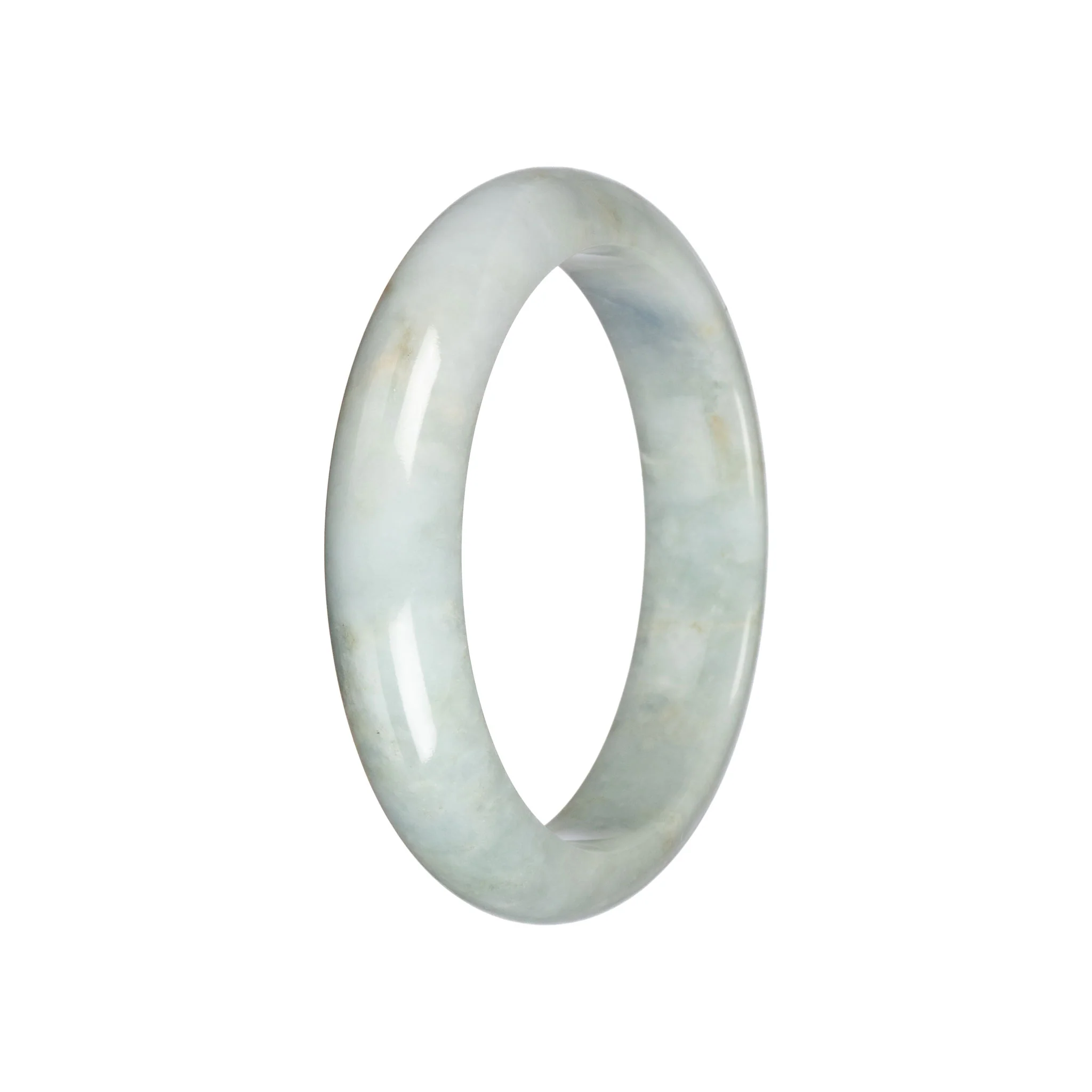 Authentic Pale Green Traditional Jade Bangle - 58mm Half Moon - Image 3