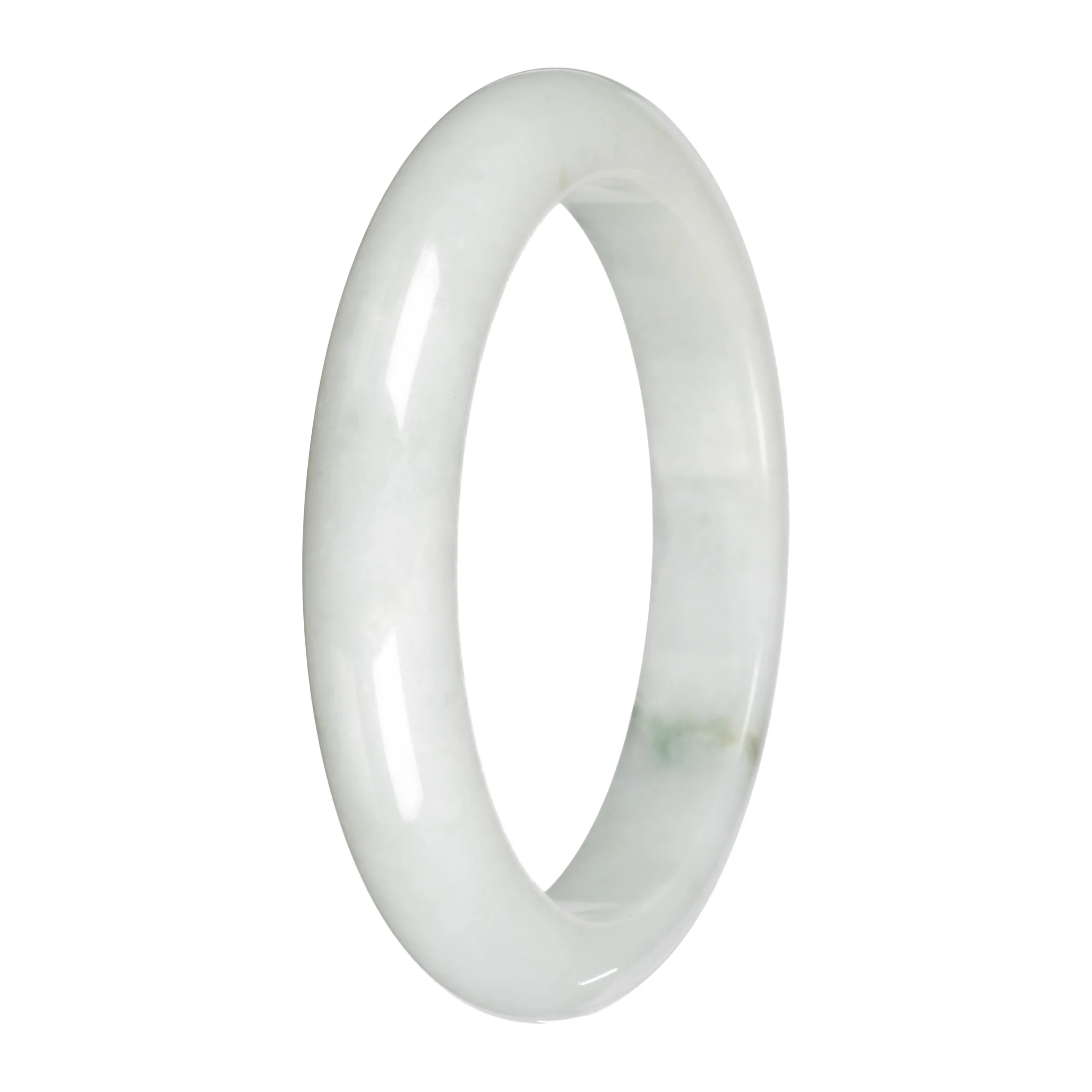 Authentic White Jade Bangle - 59mm Half Moon - Image 2