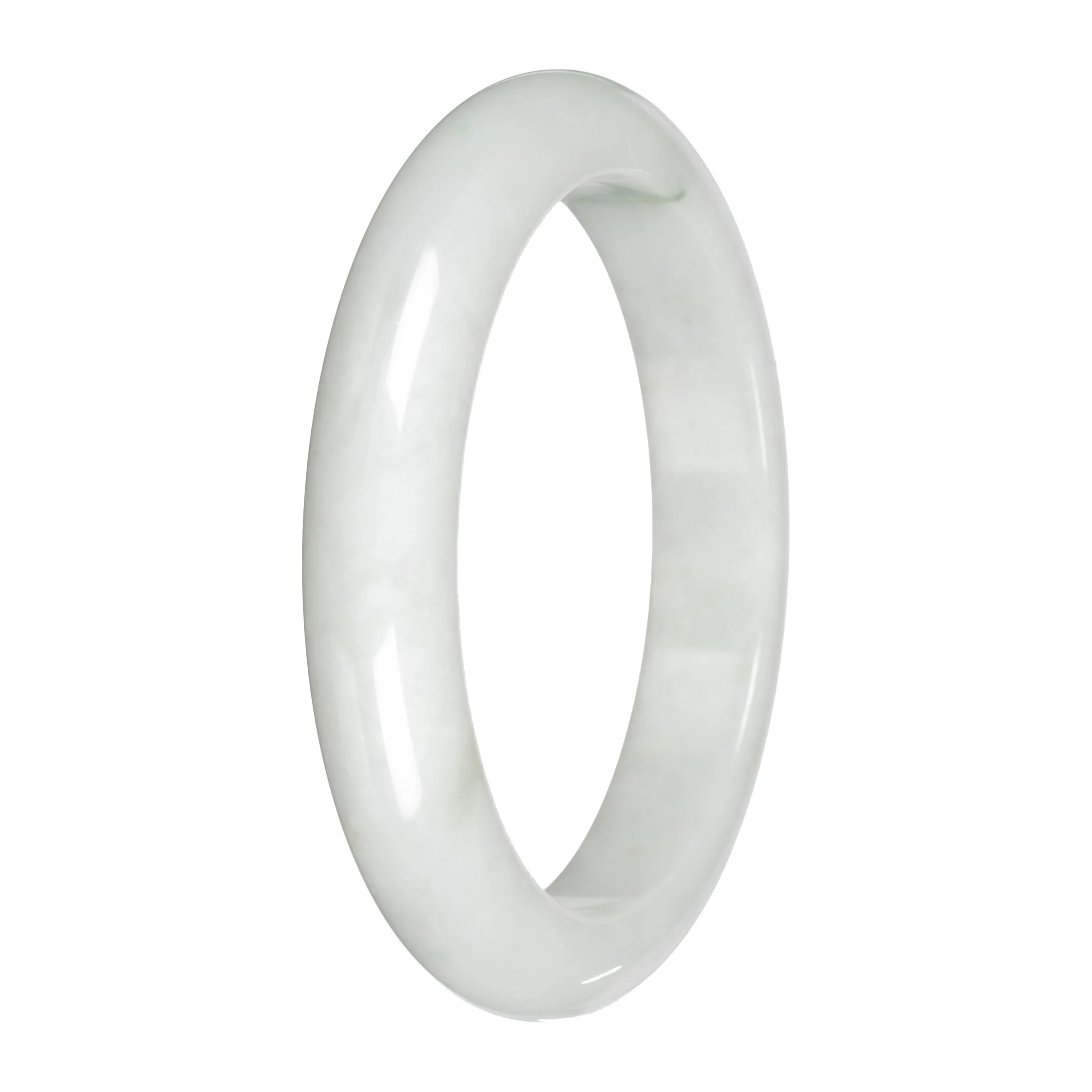 Authentic White Jade Bangle - 59mm Half Moon - Image 3