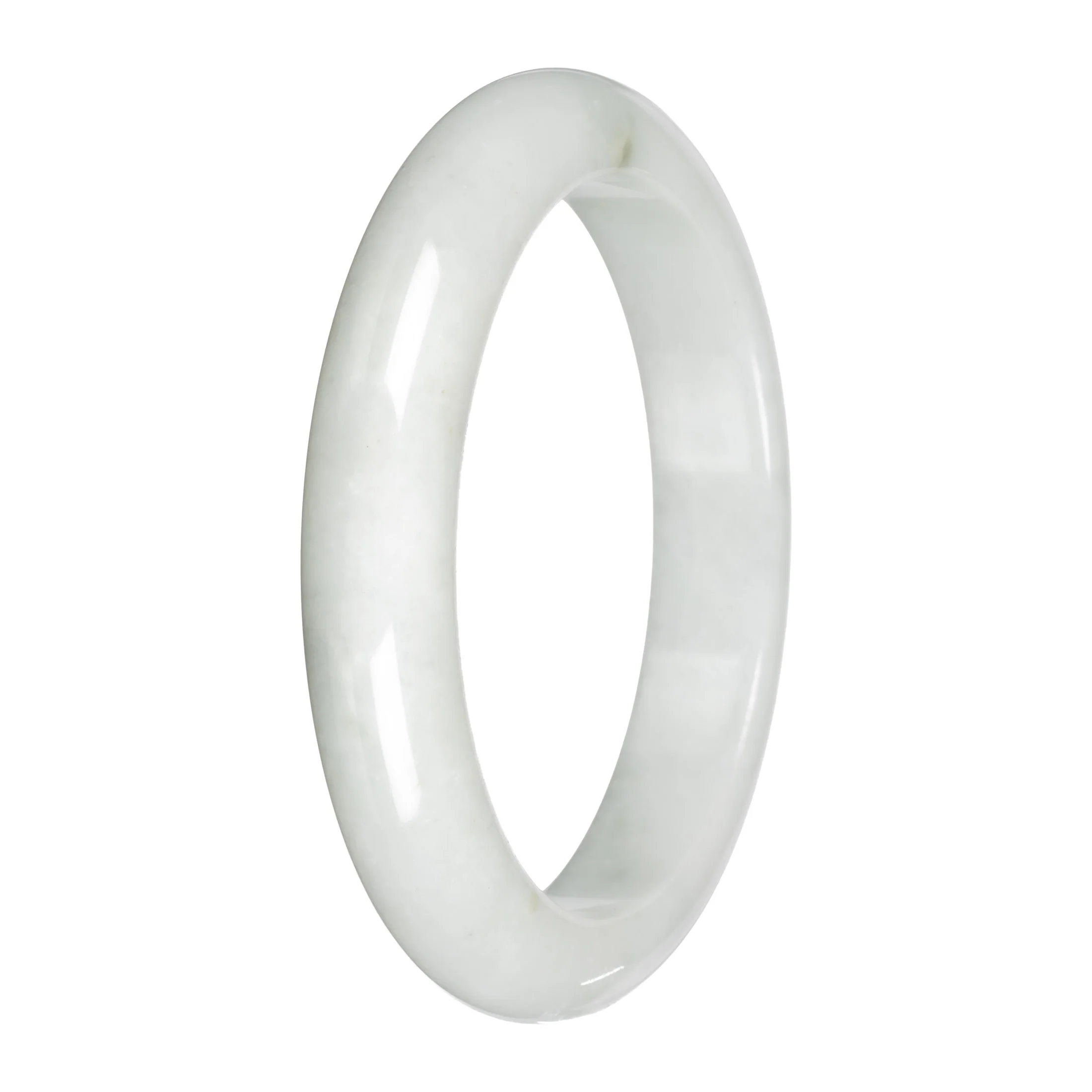 Authentic White Jade Bangle - 59mm Half Moon - Image 4