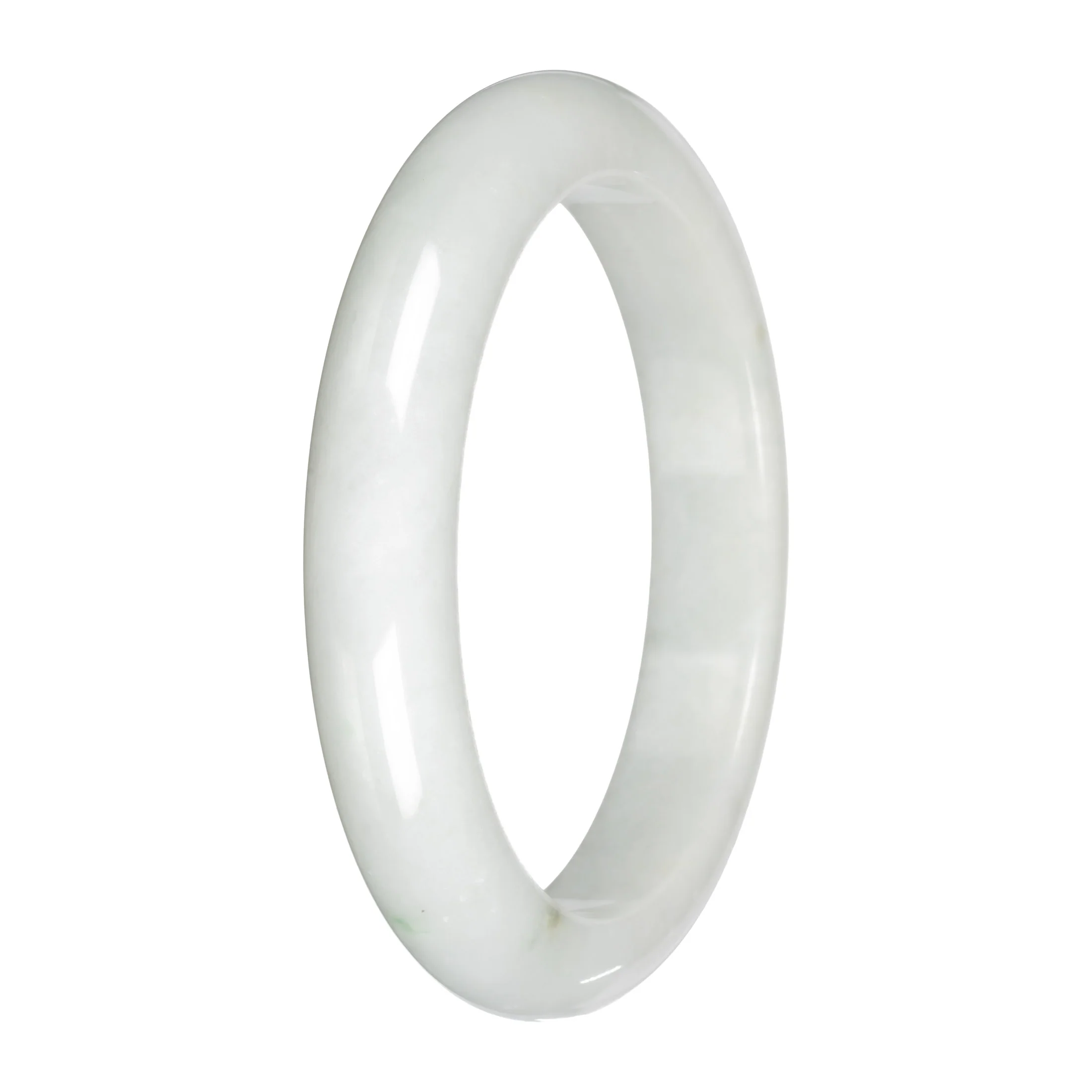Authentic White Jade Bangle - 59mm Half Moon - Image 5