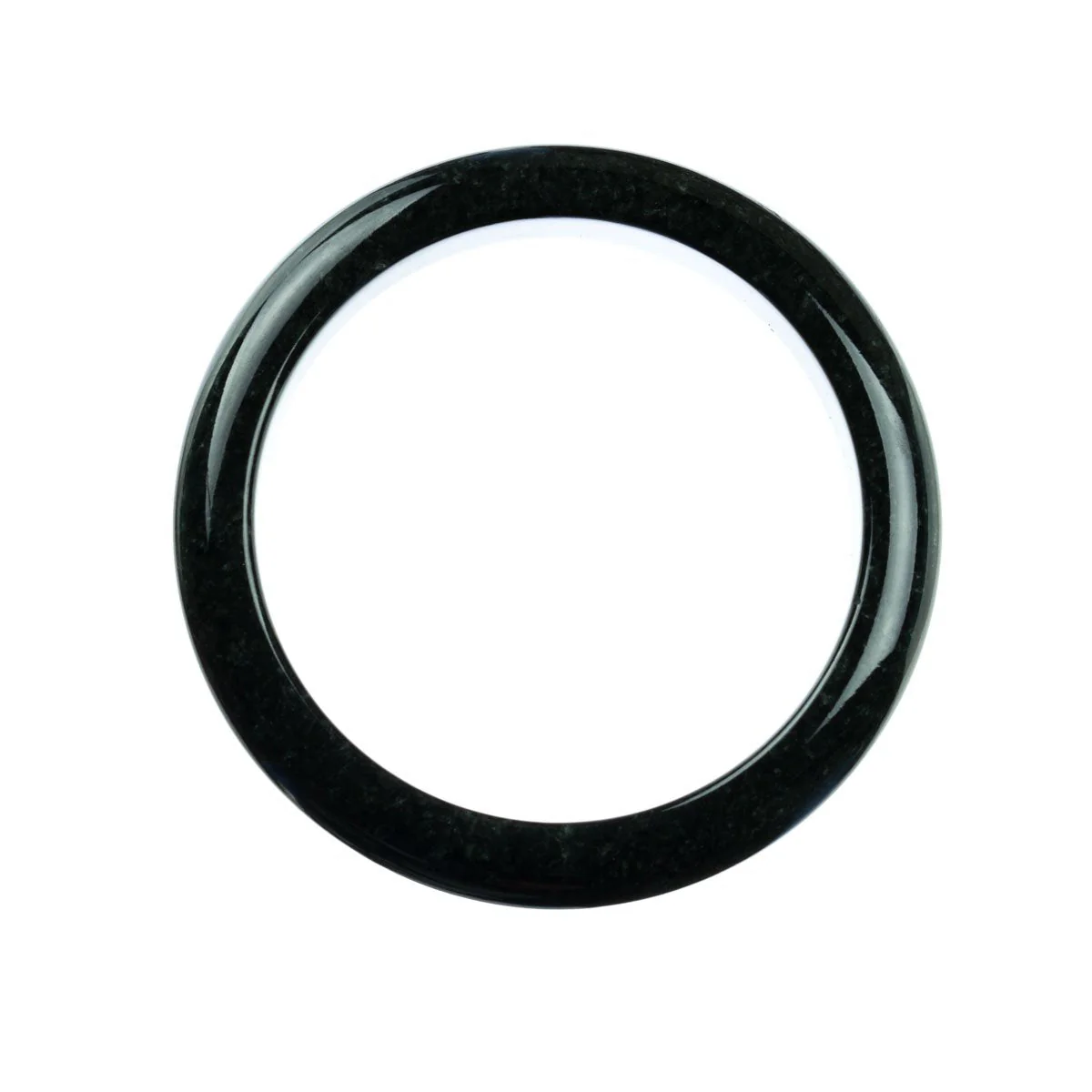Genuine Grade A Black Burma Jade Bangle Bracelet - 63mm Half Moon - Image 4
