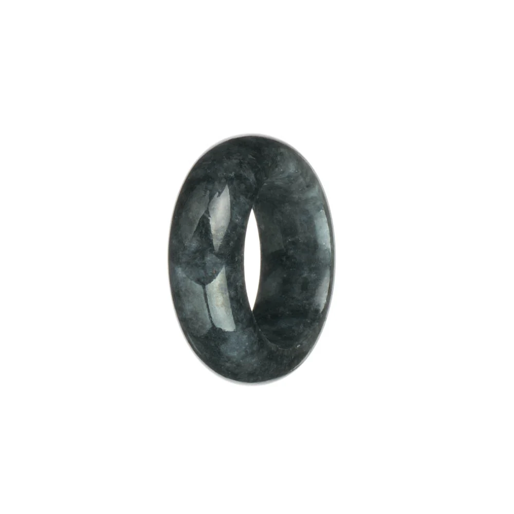 Real Black with Grey Jade Ring  - US 11.25 - Image 2