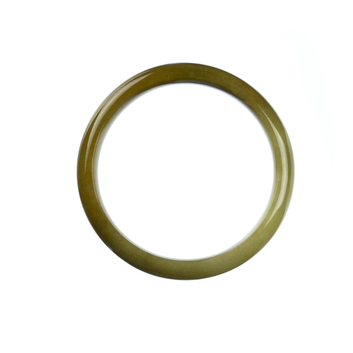 Genuine Grade A Brown Burmese Jade Bangle - 57mm Half Moon - Image 3