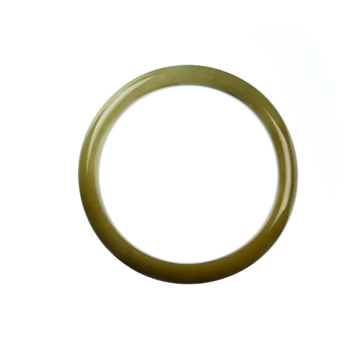 Genuine Grade A Brown Burmese Jade Bangle - 57mm Half Moon - Image 4