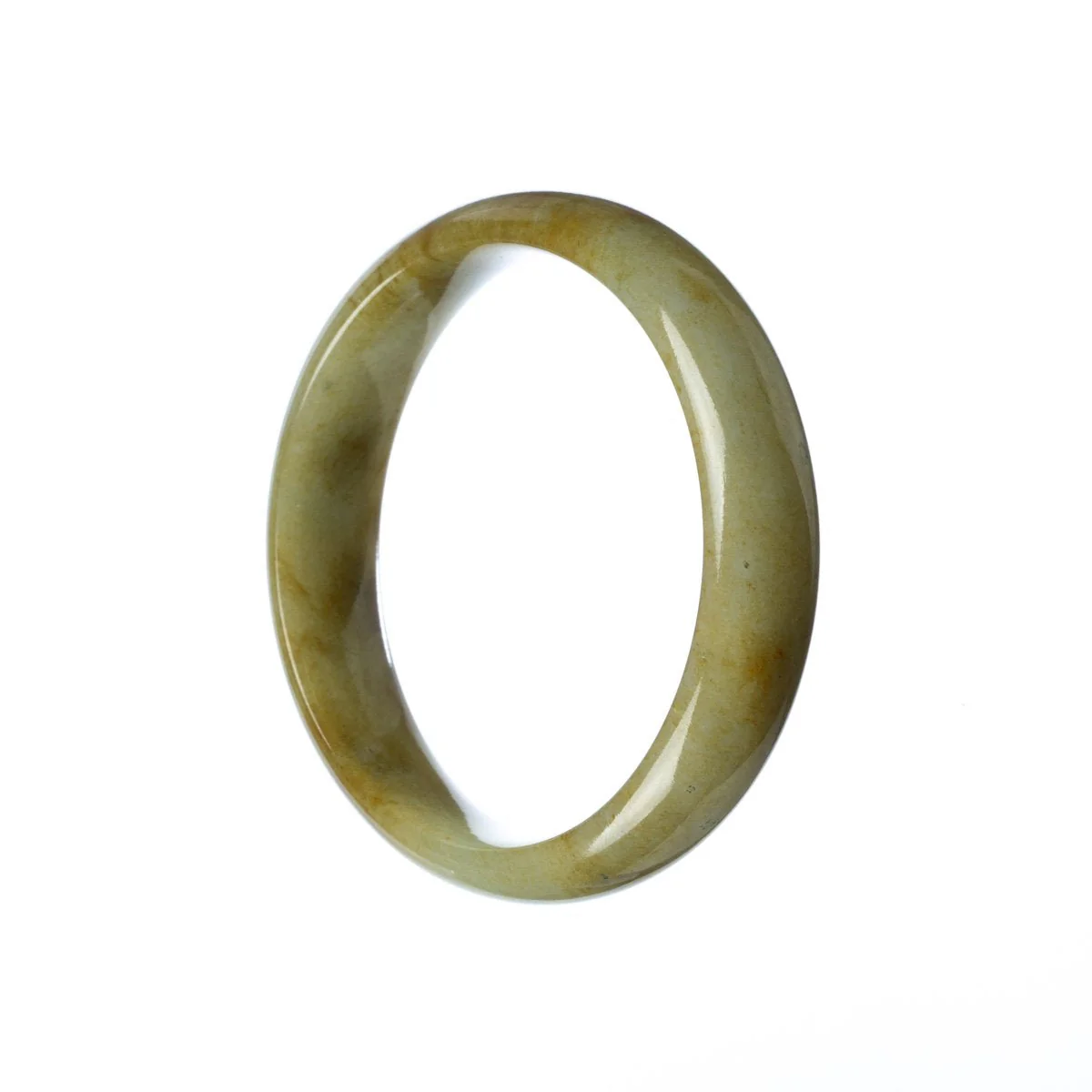 Real Type A Brown Burma Jade Bracelet - 57mm Half Moon - Image 2