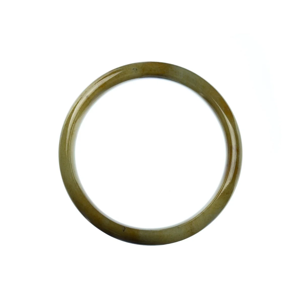 Real Type A Brown Burma Jade Bracelet - 57mm Half Moon - Image 3