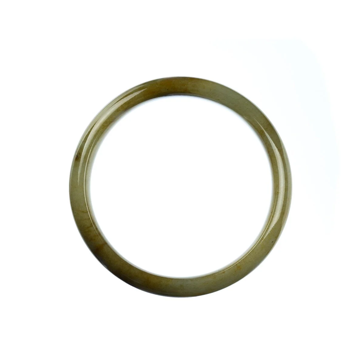 Real Type A Brown Burma Jade Bracelet - 57mm Half Moon - Image 4