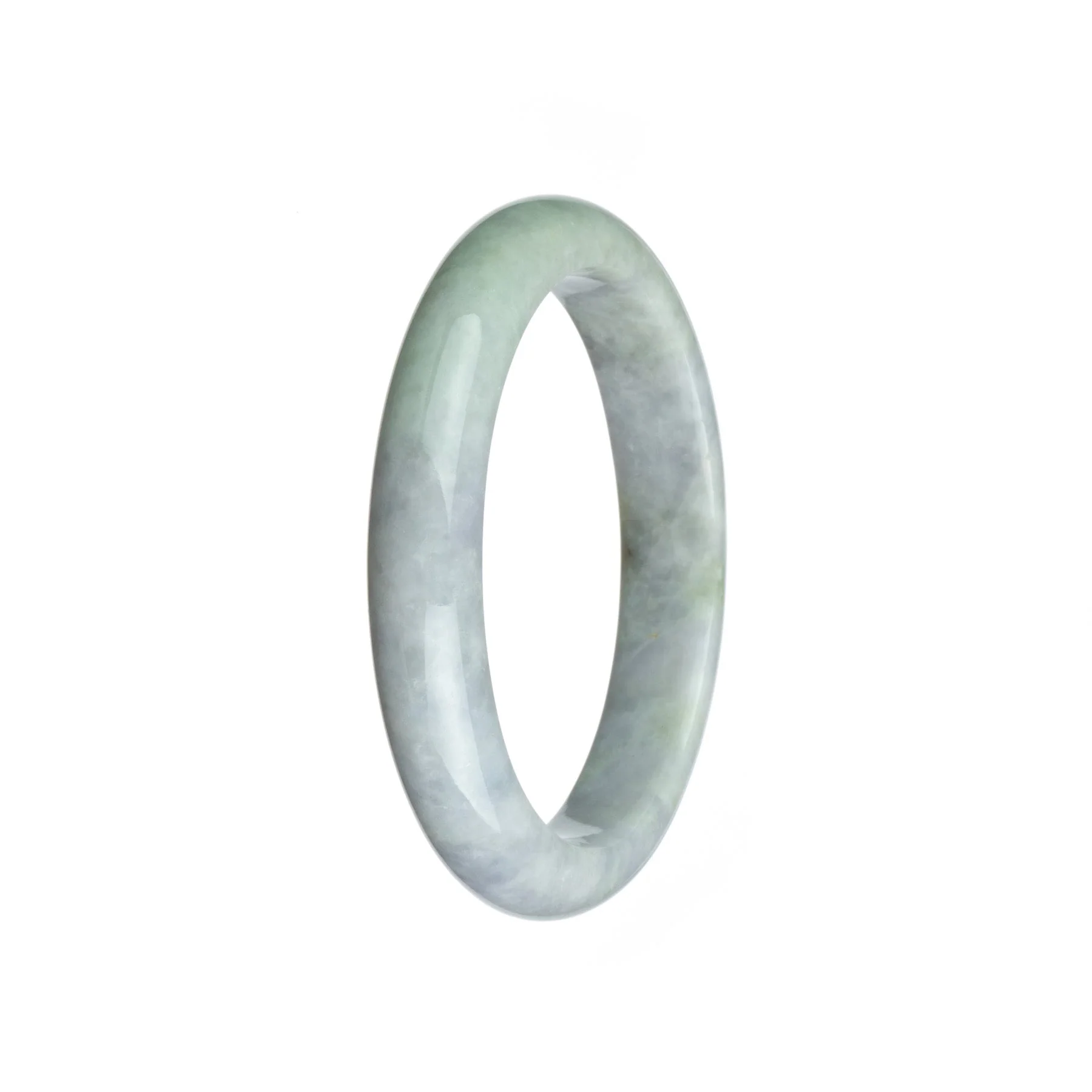 Genuine Untreated Lavender Jadeite Jade Bangle Bracelet - 58mm Half Moon - Image 3