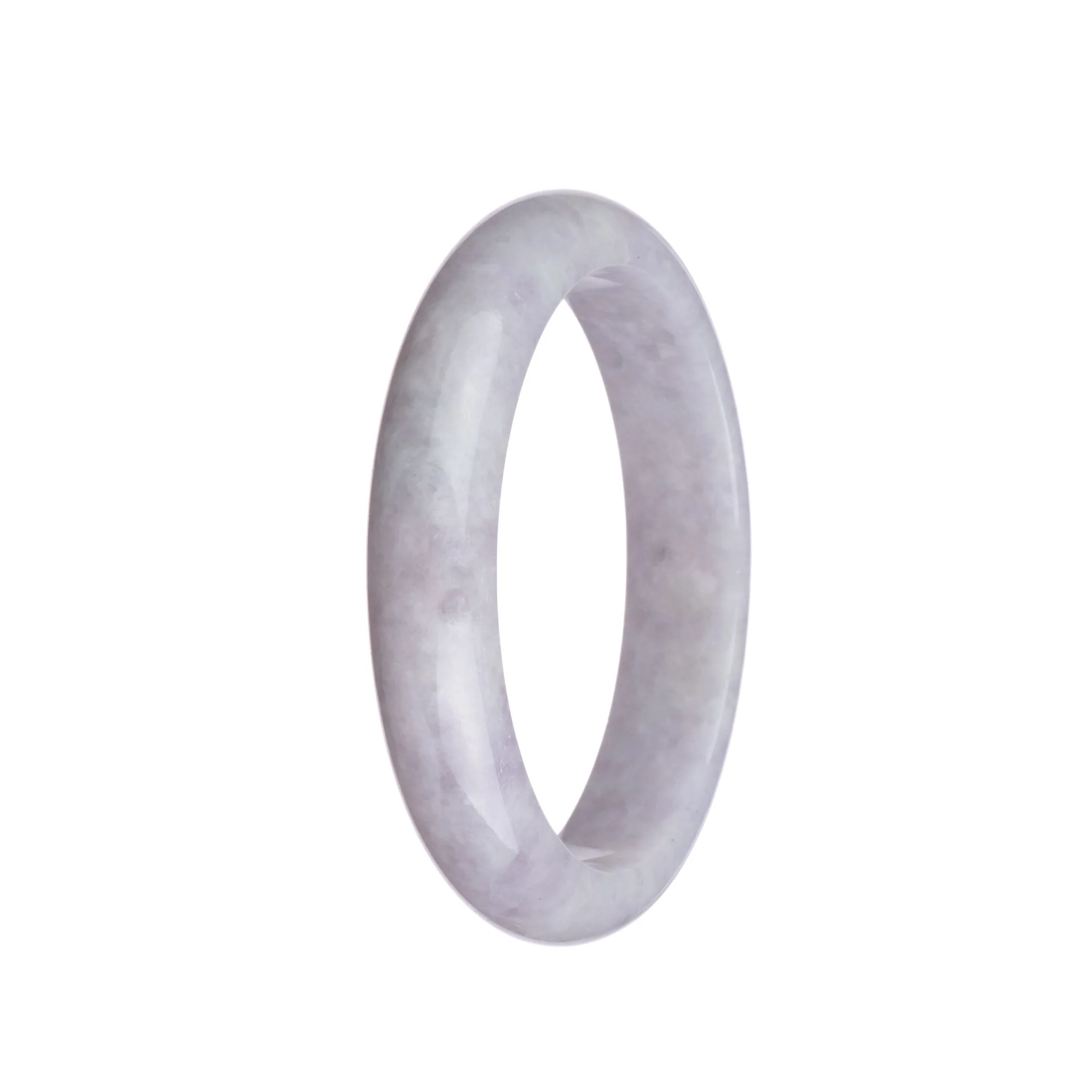 Genuine Natural Lavender Traditional Jade Bangle - 62mm Half Moon