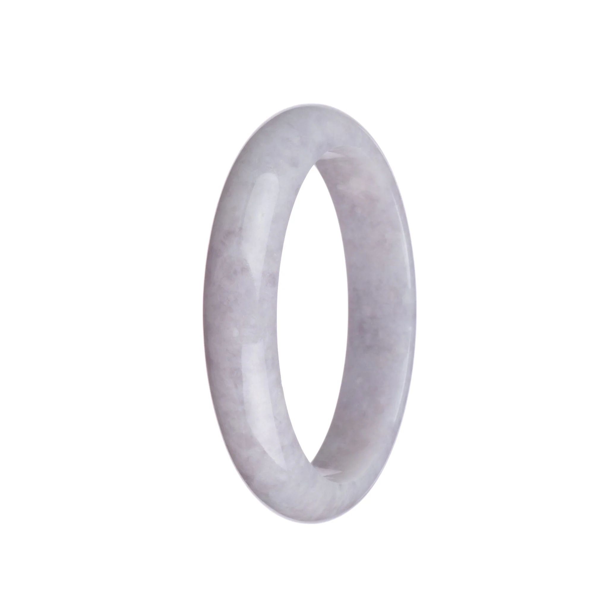 Genuine Natural Lavender Traditional Jade Bangle - 62mm Half Moon - Image 2