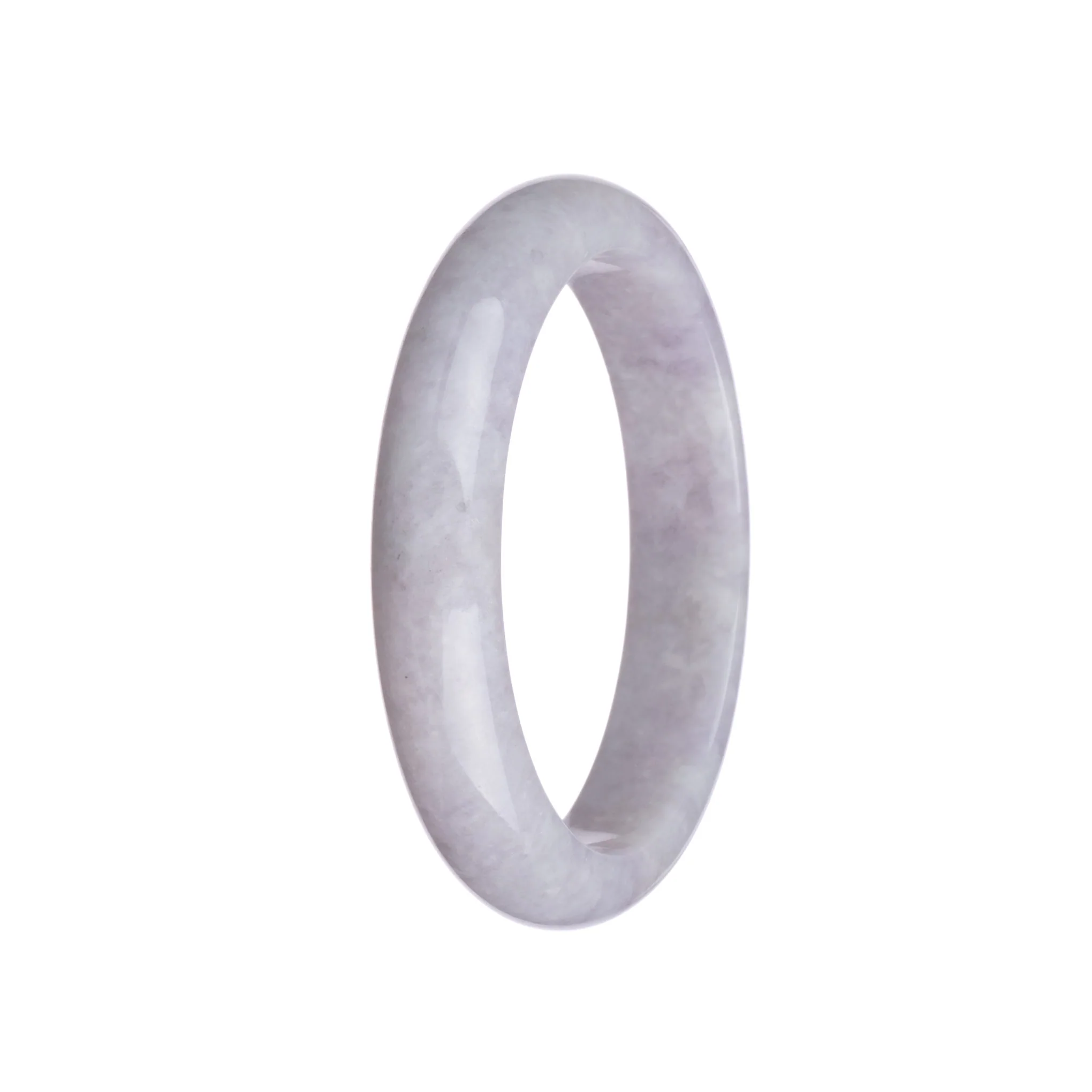 Genuine Natural Lavender Traditional Jade Bangle - 62mm Half Moon - Image 3
